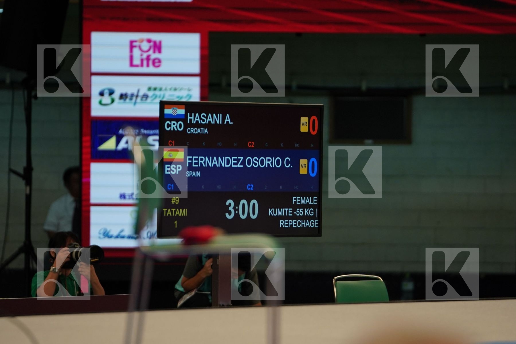 HASANI ALESANDRA (CROATIA) vs FERNANDEZ_OSORIO CARLOTA (SPAIN) in Senior Kumite -55 Kg - Bronze bout