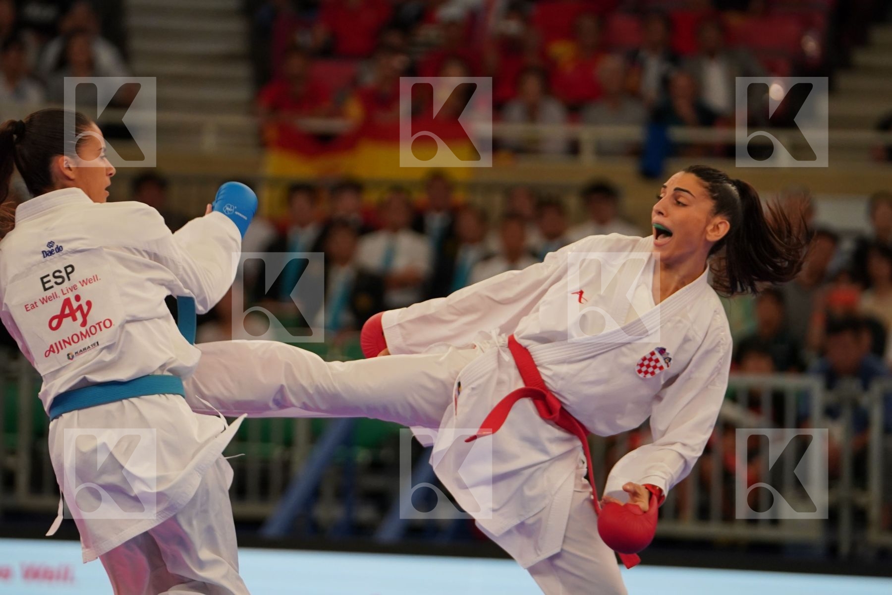 HASANI ALESANDRA (CROATIA) vs FERNANDEZ_OSORIO CARLOTA (SPAIN) in Senior Kumite -55 Kg - Bronze bout