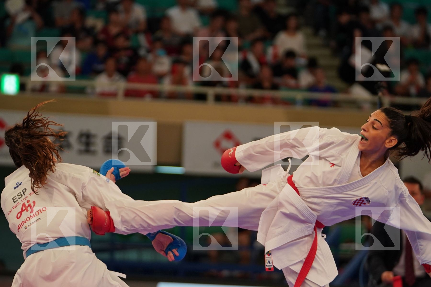 HASANI ALESANDRA (CROATIA) vs FERNANDEZ_OSORIO CARLOTA (SPAIN) in Senior Kumite -55 Kg - Bronze bout