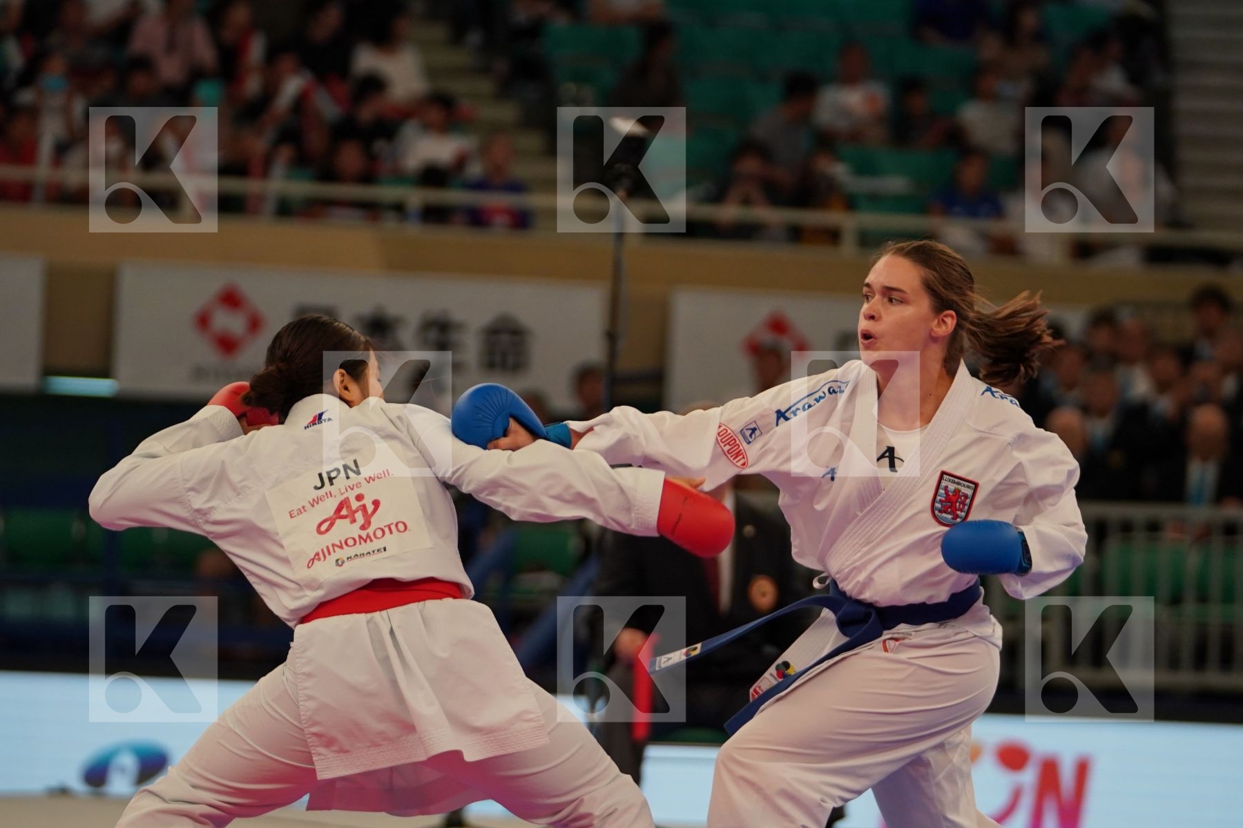 NAKAMURA SHIORI (JAPAN) vs WARLING JENNIFER (LUXEMBOURG) in Senior Kumite -55 Kg - Bronze bout