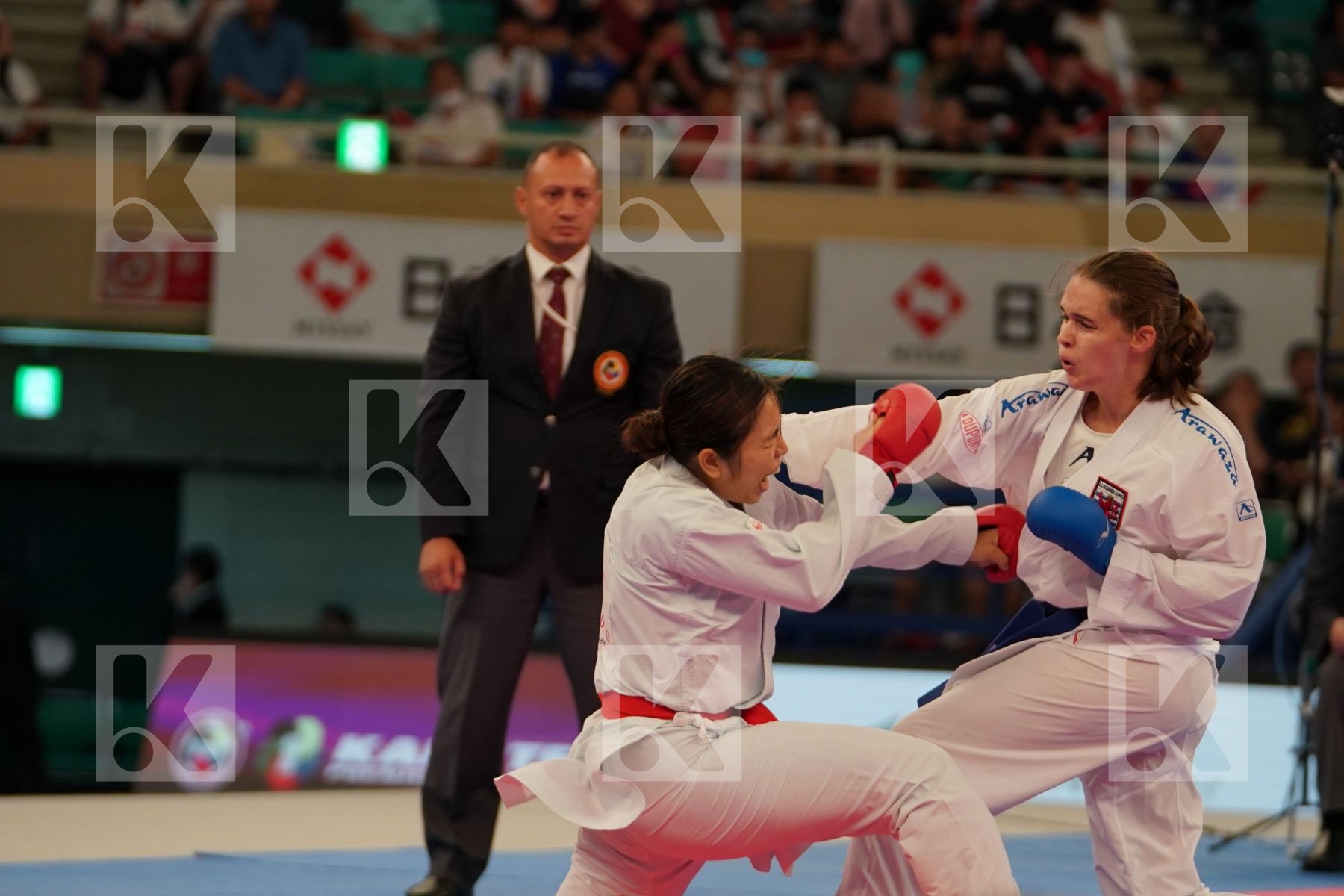 NAKAMURA SHIORI (JAPAN) vs WARLING JENNIFER (LUXEMBOURG) in Senior Kumite -55 Kg - Bronze bout