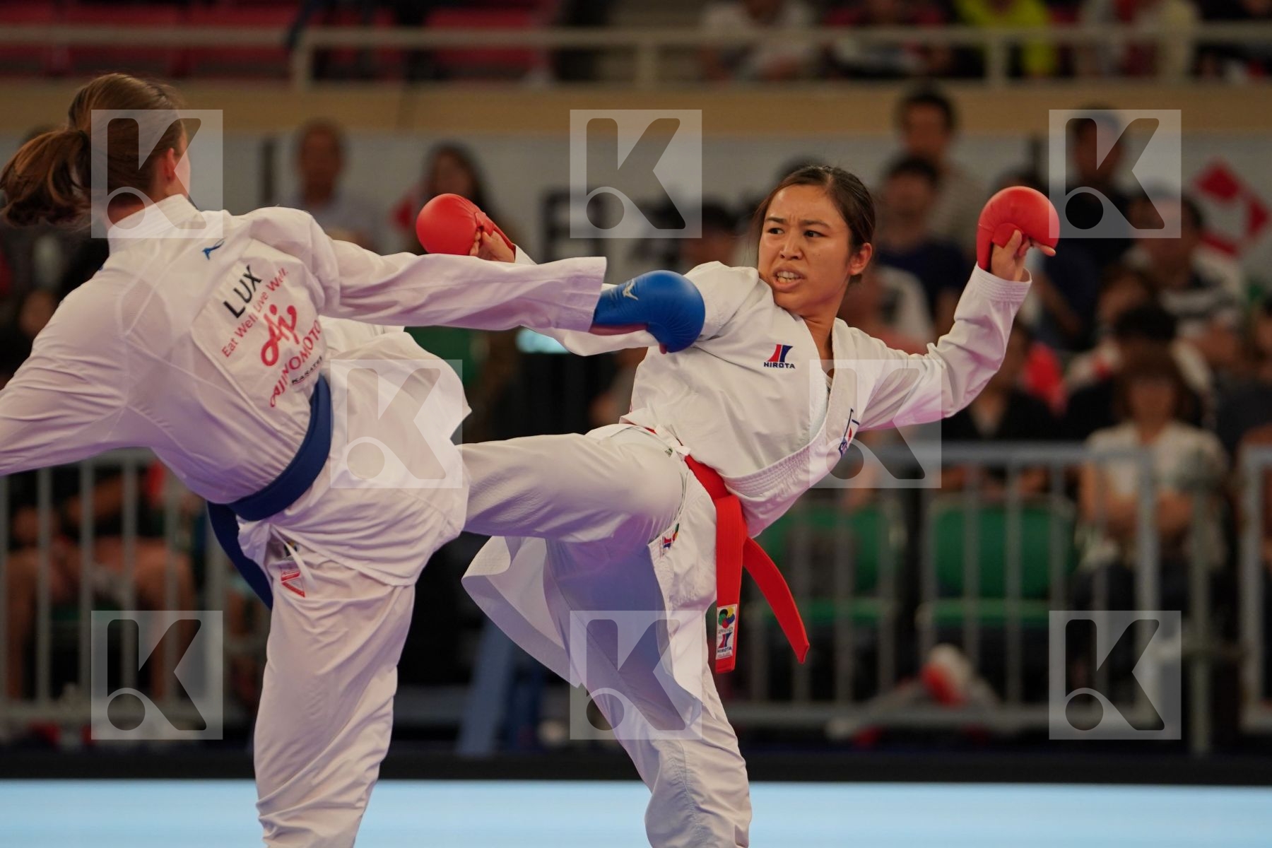 NAKAMURA SHIORI (JAPAN) vs WARLING JENNIFER (LUXEMBOURG) in Senior Kumite -55 Kg - Bronze bout