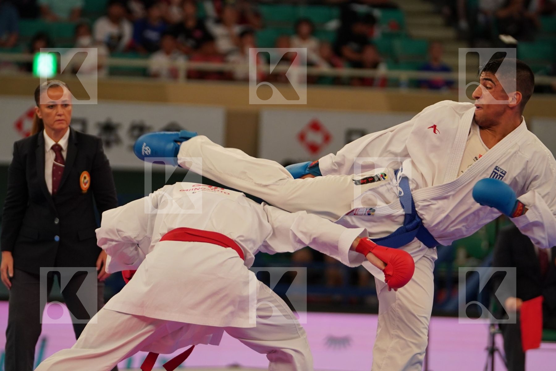 FIGUEIRA VINICIUS (BRAZIL) vs XENOS DIONYSIOS (GREECE) in Senior Kumite -67 Kg - Bronze bout