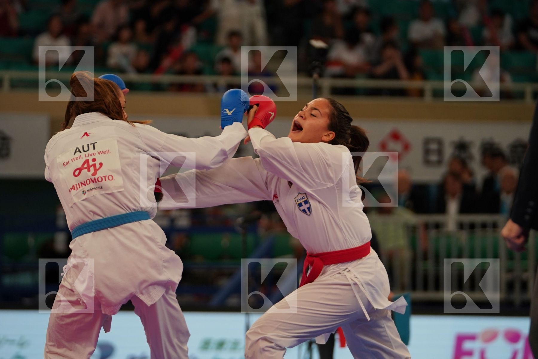 KYDONAKI KYRIAKI (GREECE) vs BUCHINGER ALISA (AUSTRIA) in Senior Kumite -68 Kg - Bronze bout