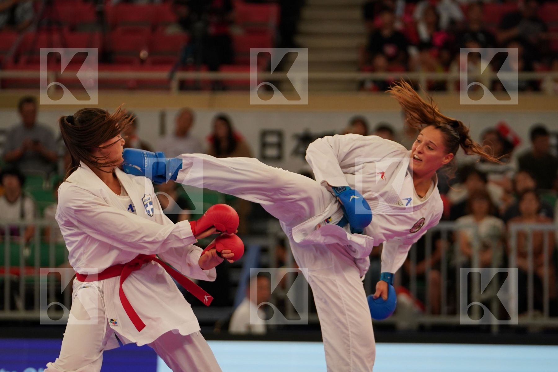 KYDONAKI KYRIAKI (GREECE) vs BUCHINGER ALISA (AUSTRIA) in Senior Kumite -68 Kg - Bronze bout