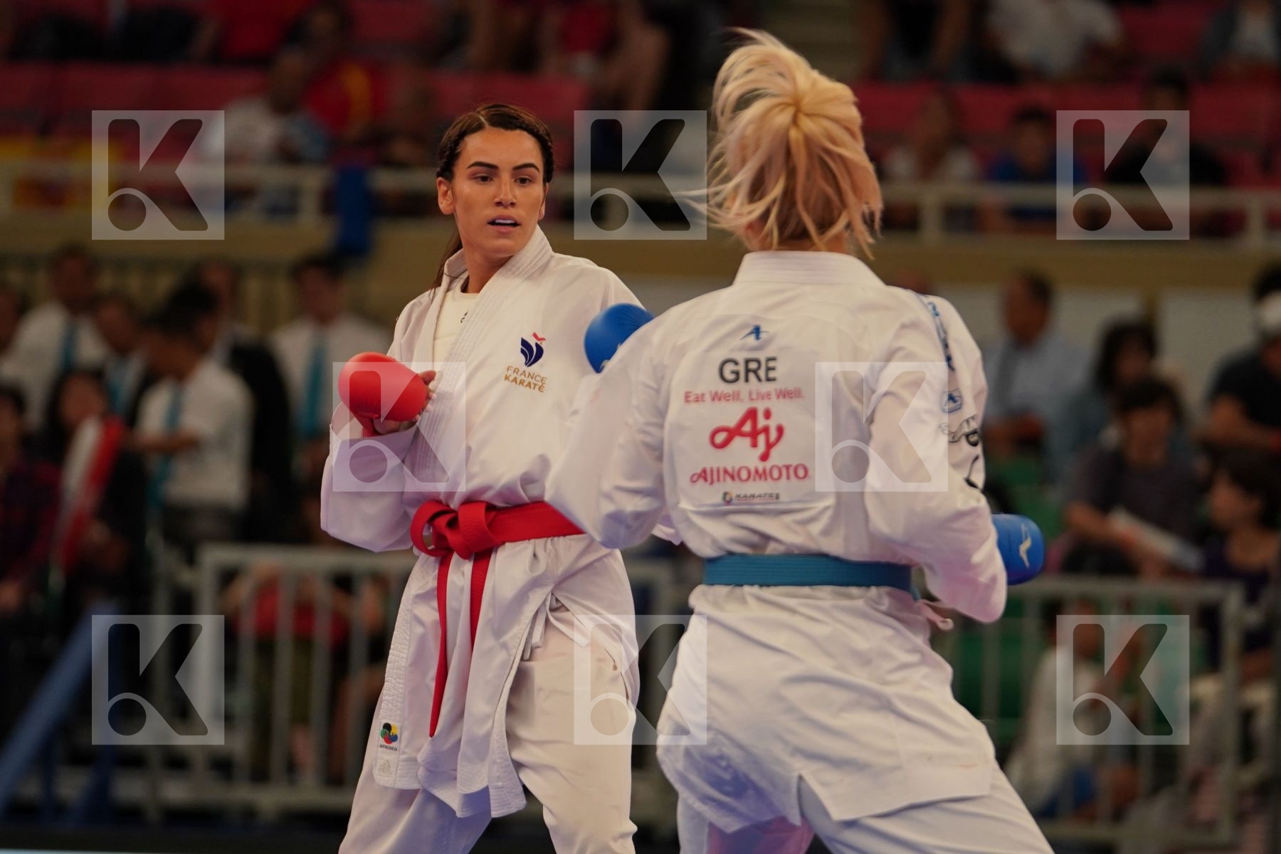 GARCIA NANCY (FRANCE) vs CHATZILIADOU ELENI (GREECE) in Senior Kumite 68+ Kg - Bronze bout