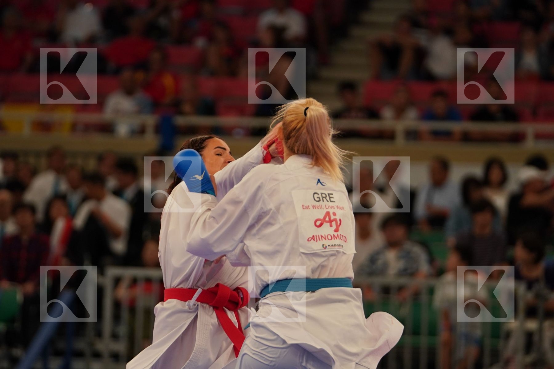 GARCIA NANCY (FRANCE) vs CHATZILIADOU ELENI (GREECE) in Senior Kumite 68+ Kg - Bronze bout