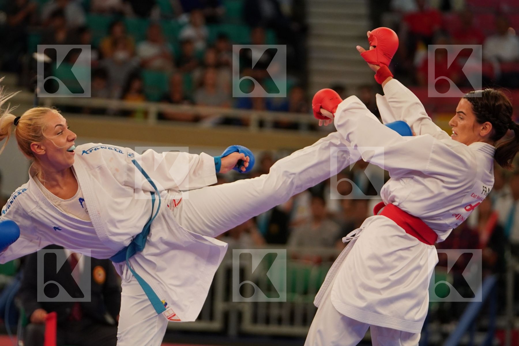 GARCIA NANCY (FRANCE) vs CHATZILIADOU ELENI (GREECE) in Senior Kumite 68+ Kg - Bronze bout