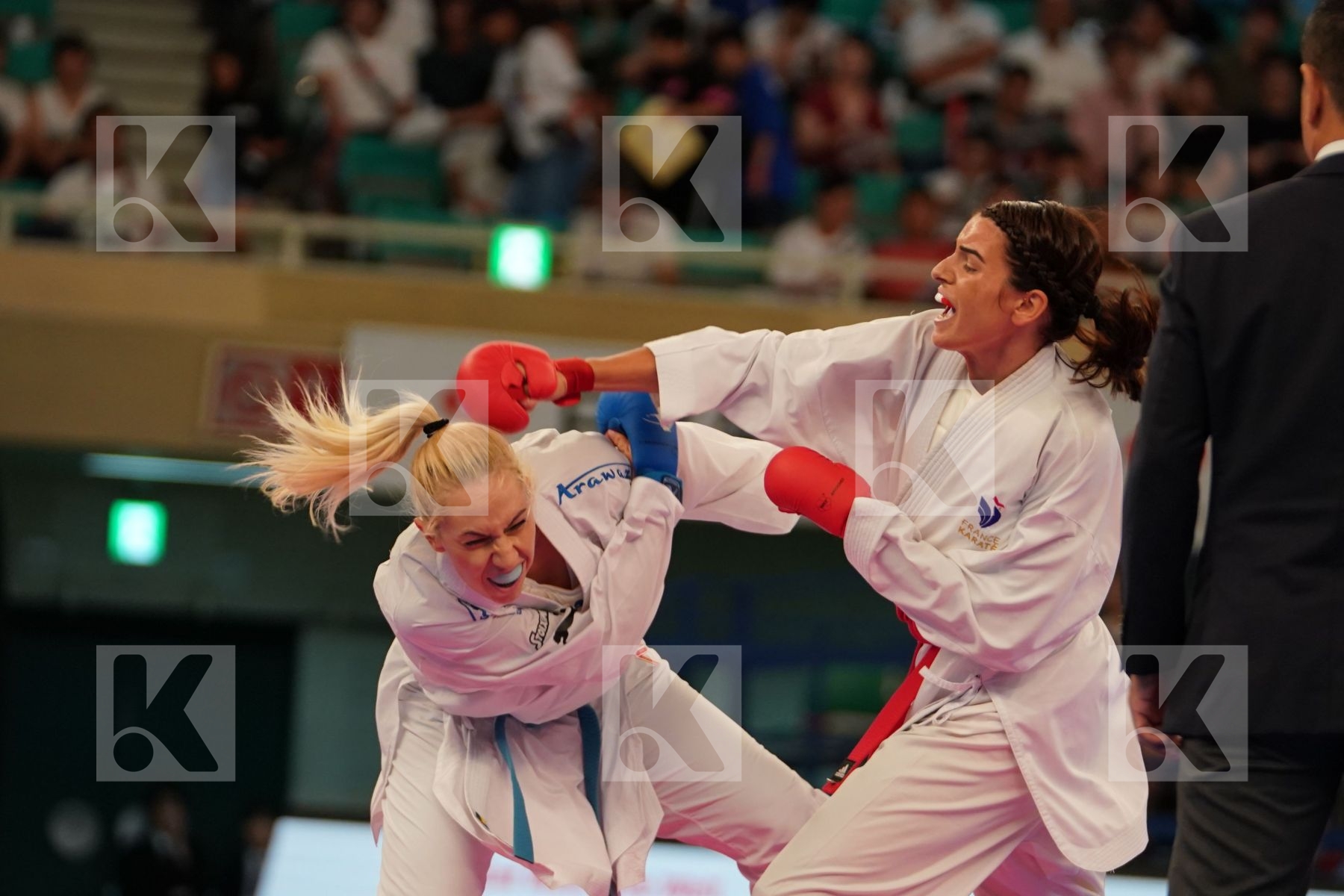 GARCIA NANCY (FRANCE) vs CHATZILIADOU ELENI (GREECE) in Senior Kumite 68+ Kg - Bronze bout