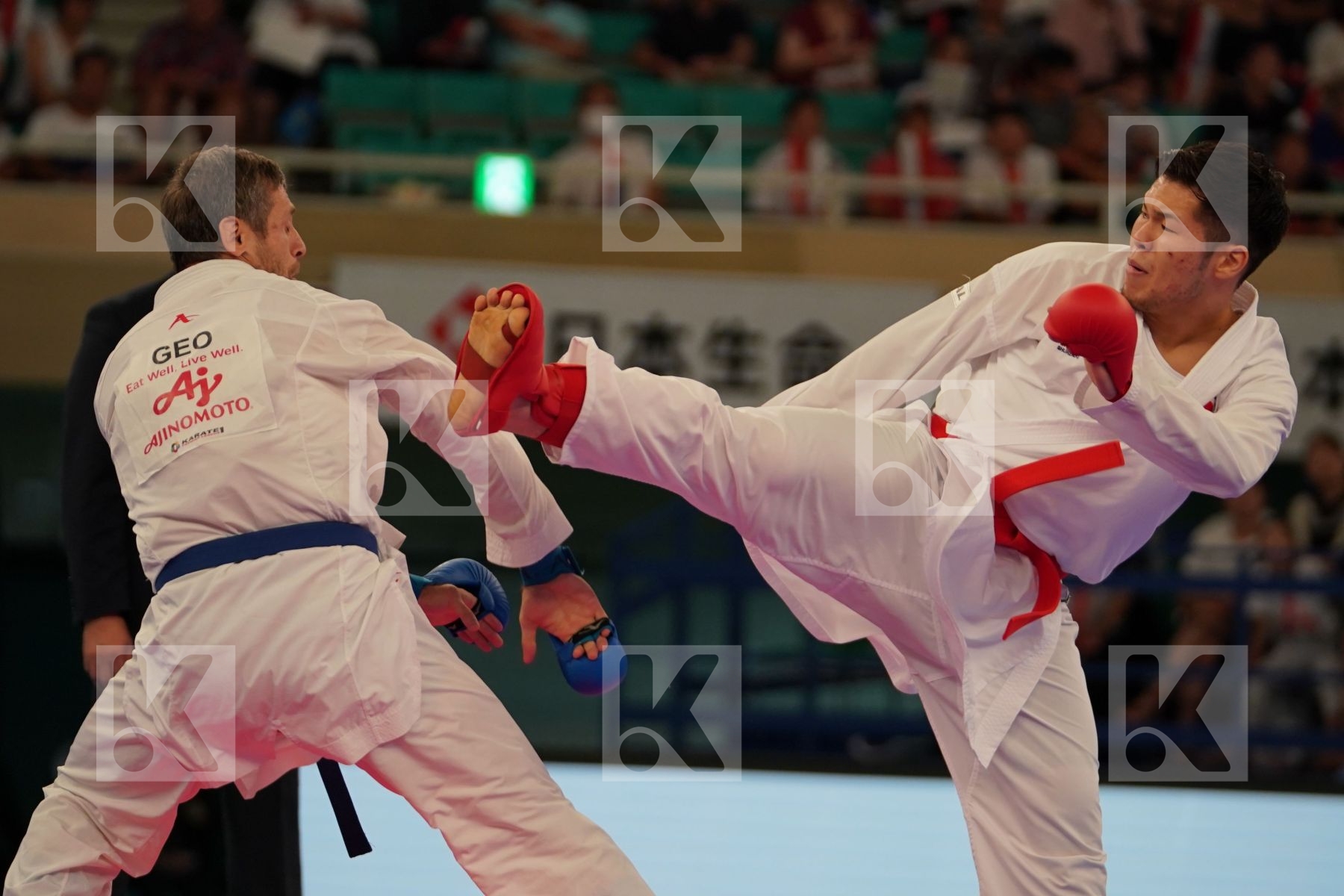 ANDO DAIKI (JAPAN) vs ARKANIA GOGITA (GEORGIA) in Senior Kumite 84+ Kg - Bronze bout