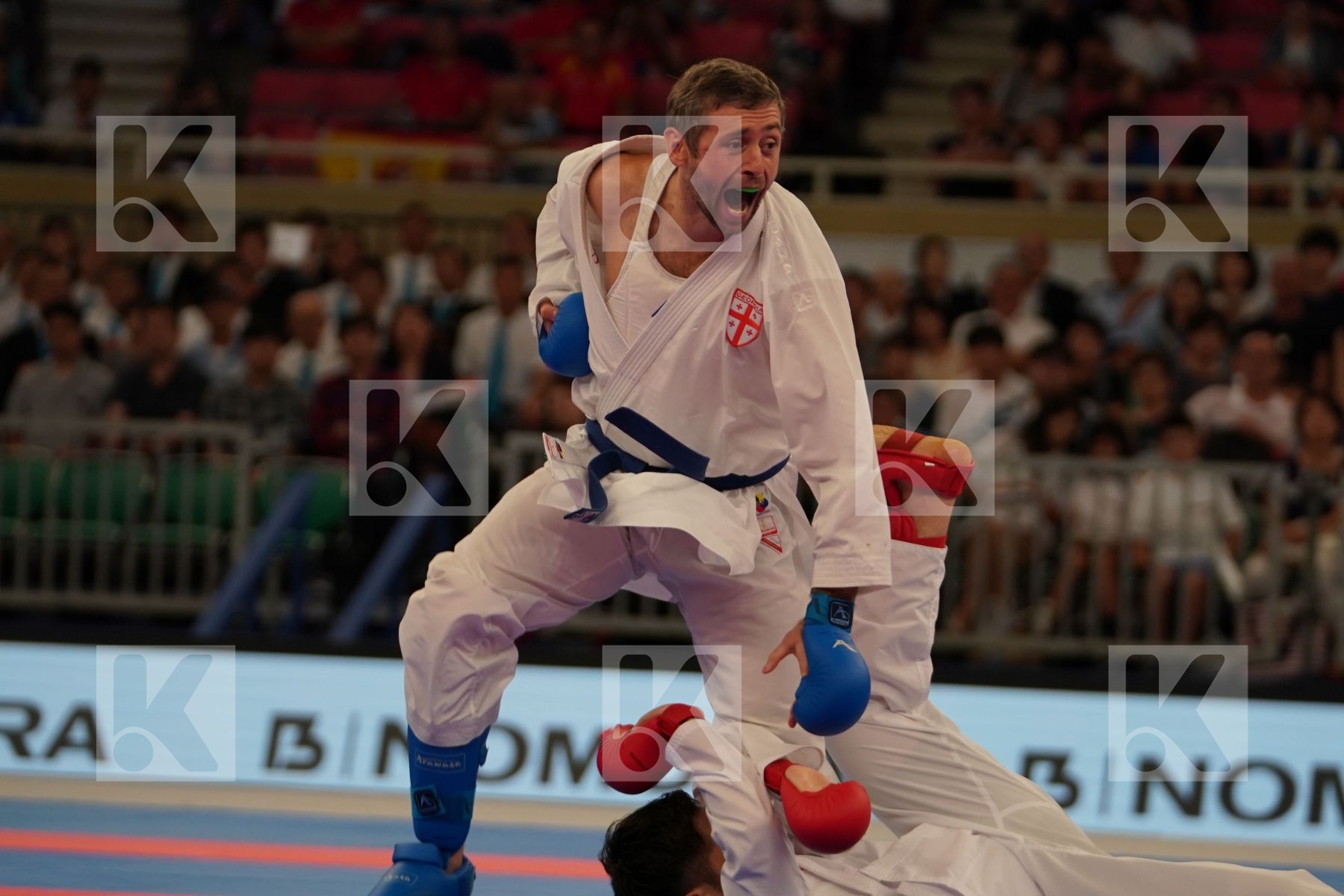 ANDO DAIKI (JAPAN) vs ARKANIA GOGITA (GEORGIA) in Senior Kumite 84+ Kg - Bronze bout