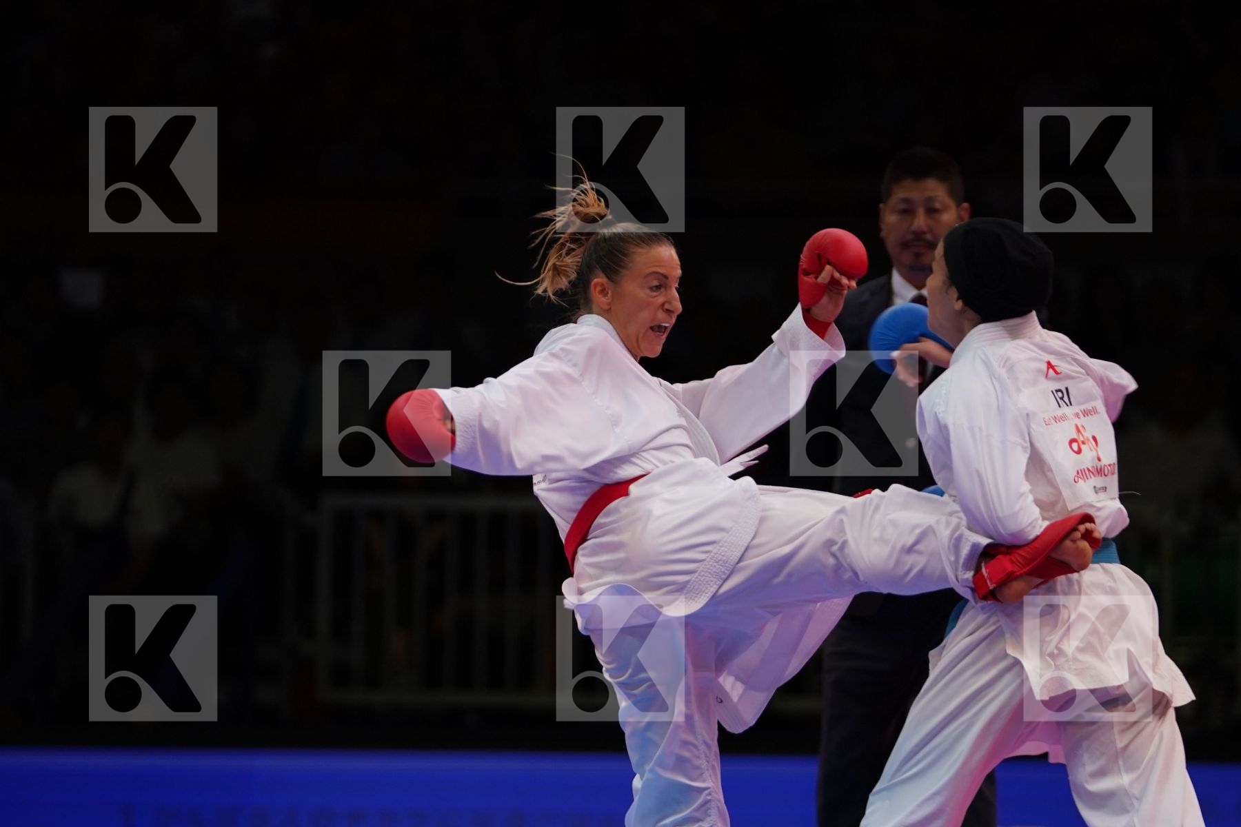 RECCHIA ALEXANDRA (FRANCE) vs BAHMANYAR SARA (IRAN) in Senior Kumite -50 Kg - Gold bout