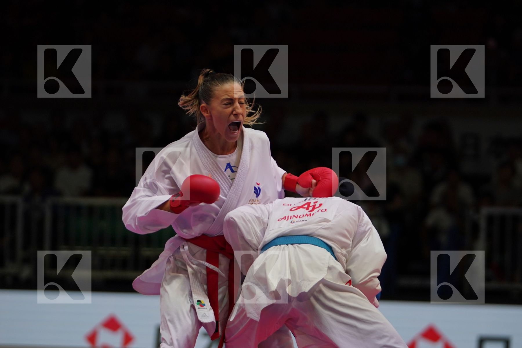 RECCHIA ALEXANDRA (FRANCE) vs BAHMANYAR SARA (IRAN) in Senior Kumite -50 Kg - Gold bout