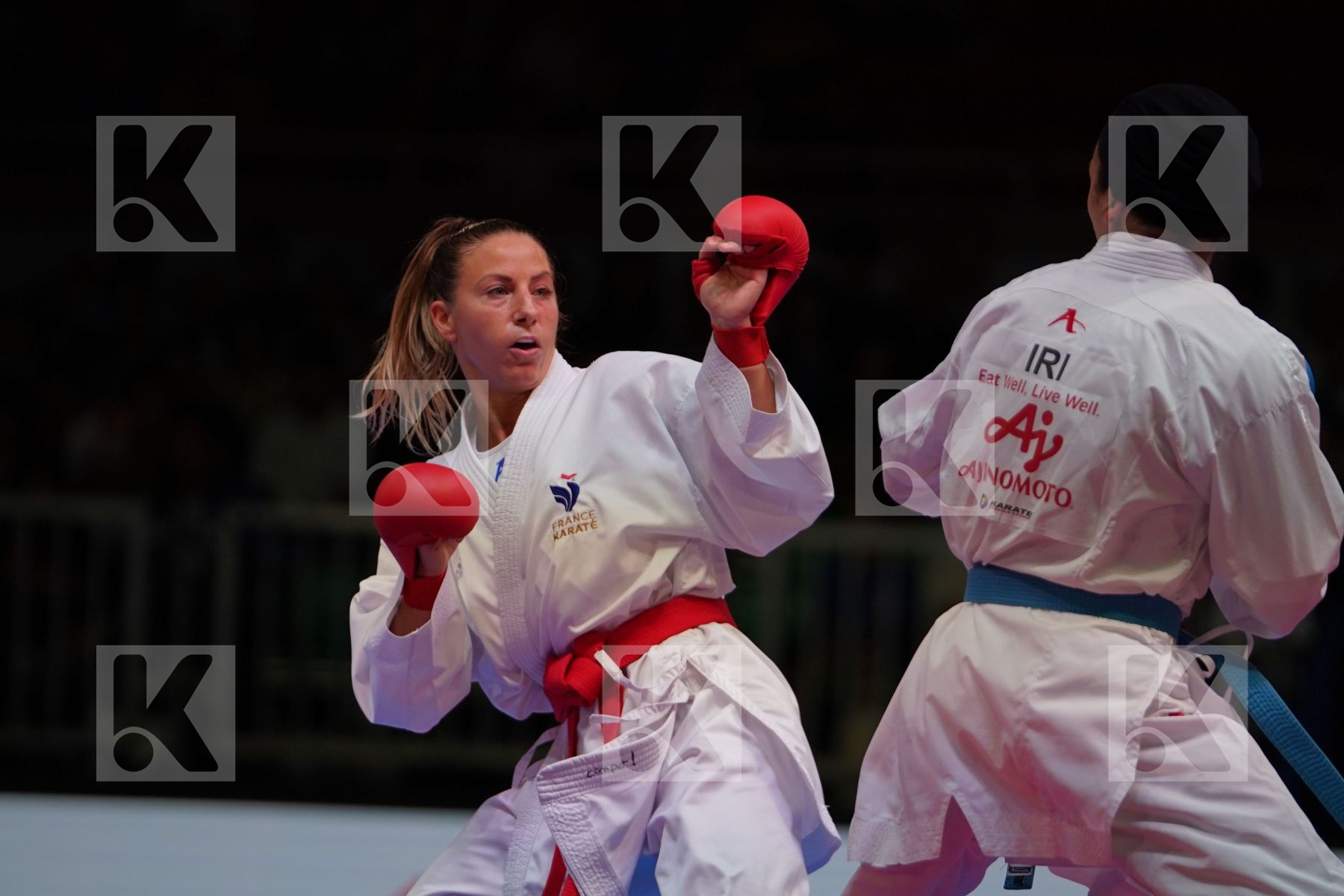 RECCHIA ALEXANDRA (FRANCE) vs BAHMANYAR SARA (IRAN) in Senior Kumite -50 Kg - Gold bout