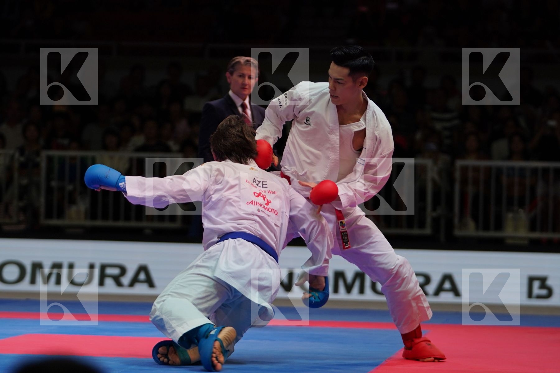 NISHIMURA KEN (JAPAN) VS AGHAYEV RAFAEL (AZERBAIJAN) in Senior Kumite -75 Kg - Gold bout