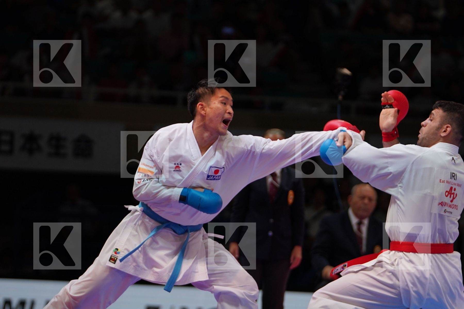 POORSHAB ZABIHOLLAH (IRAN) vs ARAGA RYUTARO (JAPAN) in Senior Kumite -84 Kg - Gold bout