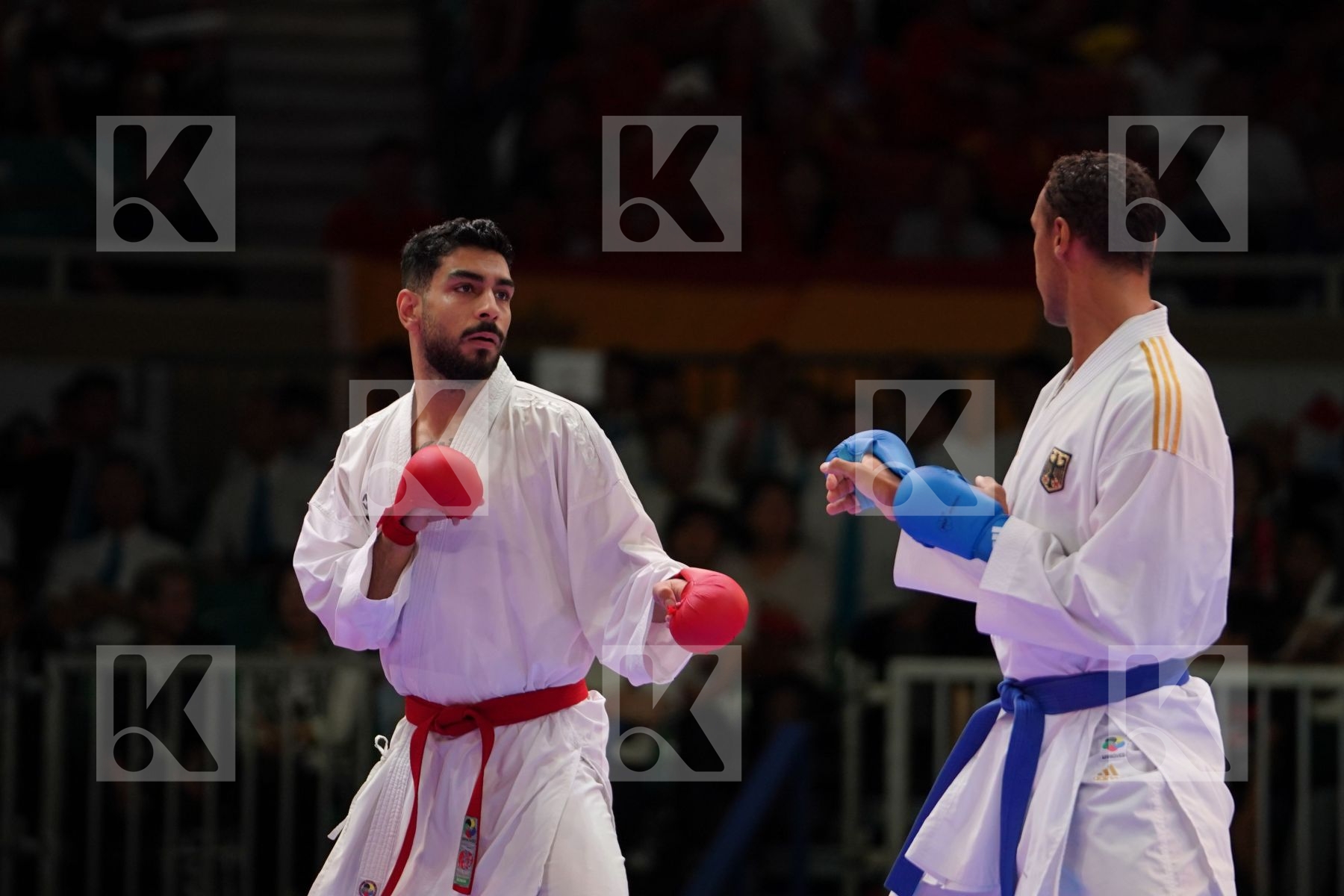 ABAZARI SALEH (IRAN) vs HORNE JONATHAN (GERMANY) in Senior Kumite 84+ Kg - Gold bout