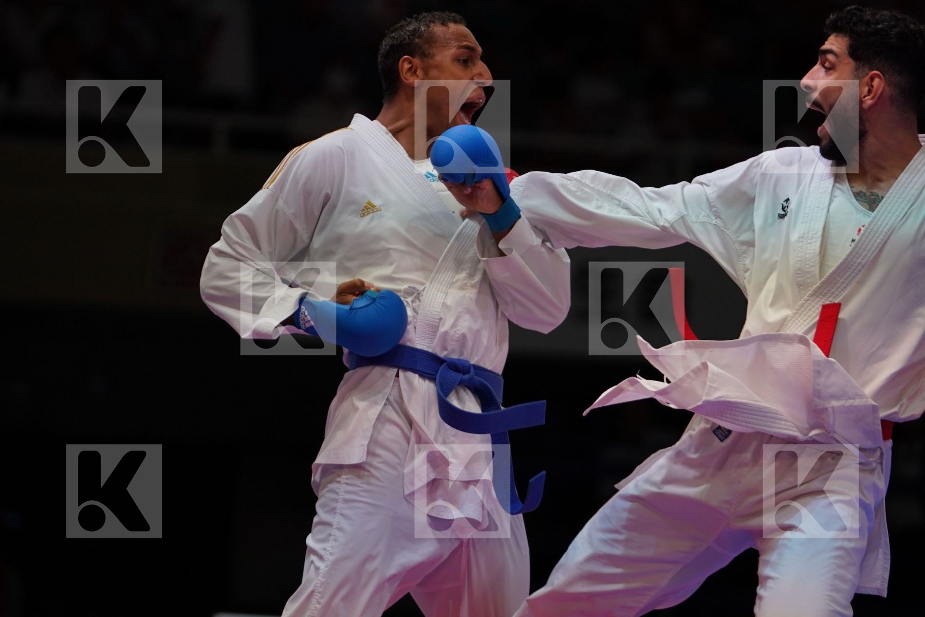 ABAZARI SALEH (IRAN) vs HORNE JONATHAN (GERMANY) in Senior Kumite 84+ Kg - Gold bout