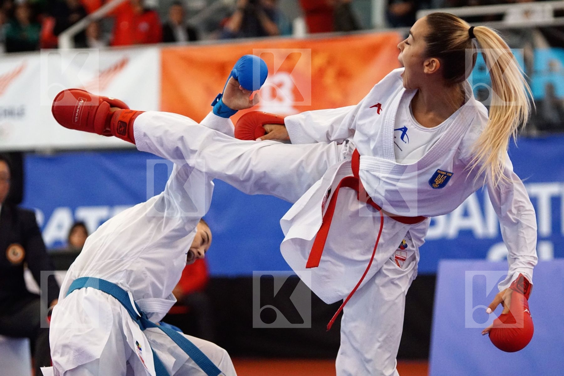 TERLIUGA ANZHELIKA (UKRAINE) vs YAKAN TUBA  (TURKEY) in Senior Kumite -55 Kg - Gold bout