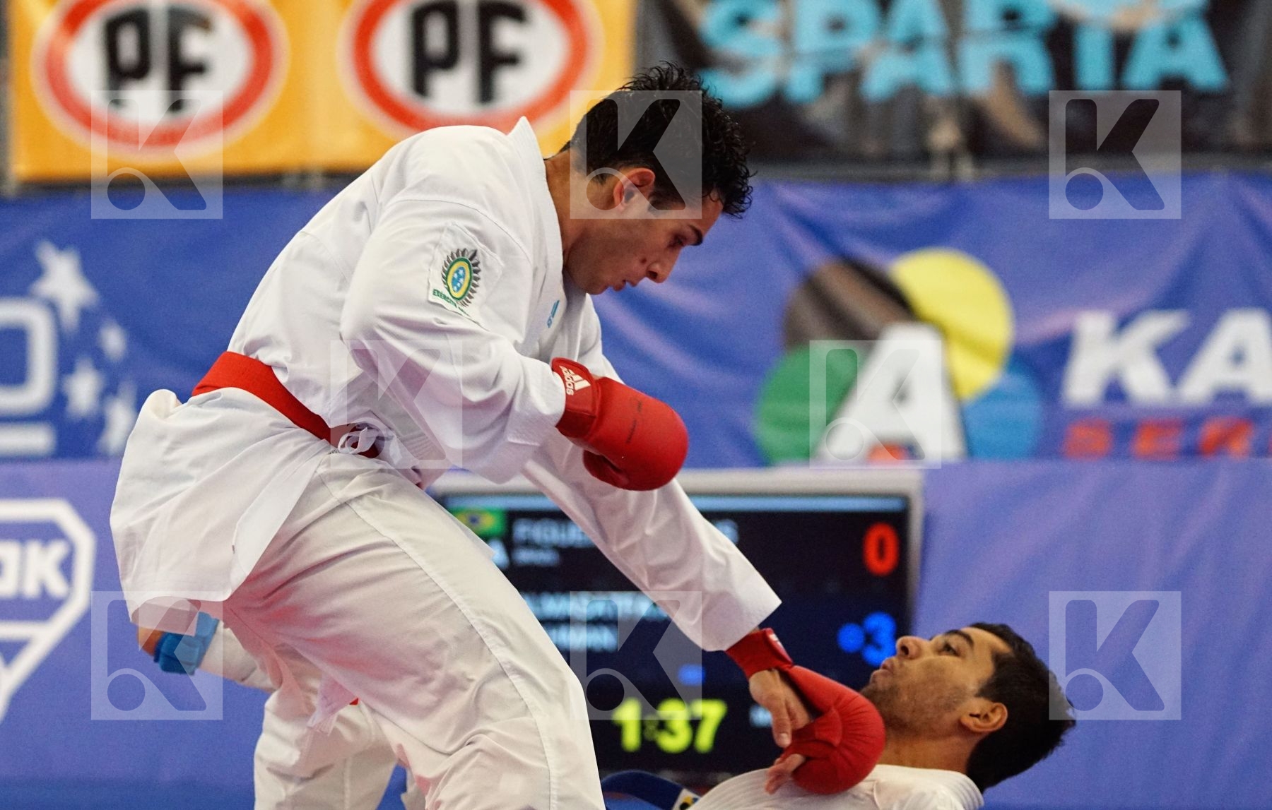 ALMASATFA ABDEL RAHMAN (JORDAN) vs FIGUEIRA VINICIUS (BRAZIL) in Senior Kumite -67 Kg - Gold bout