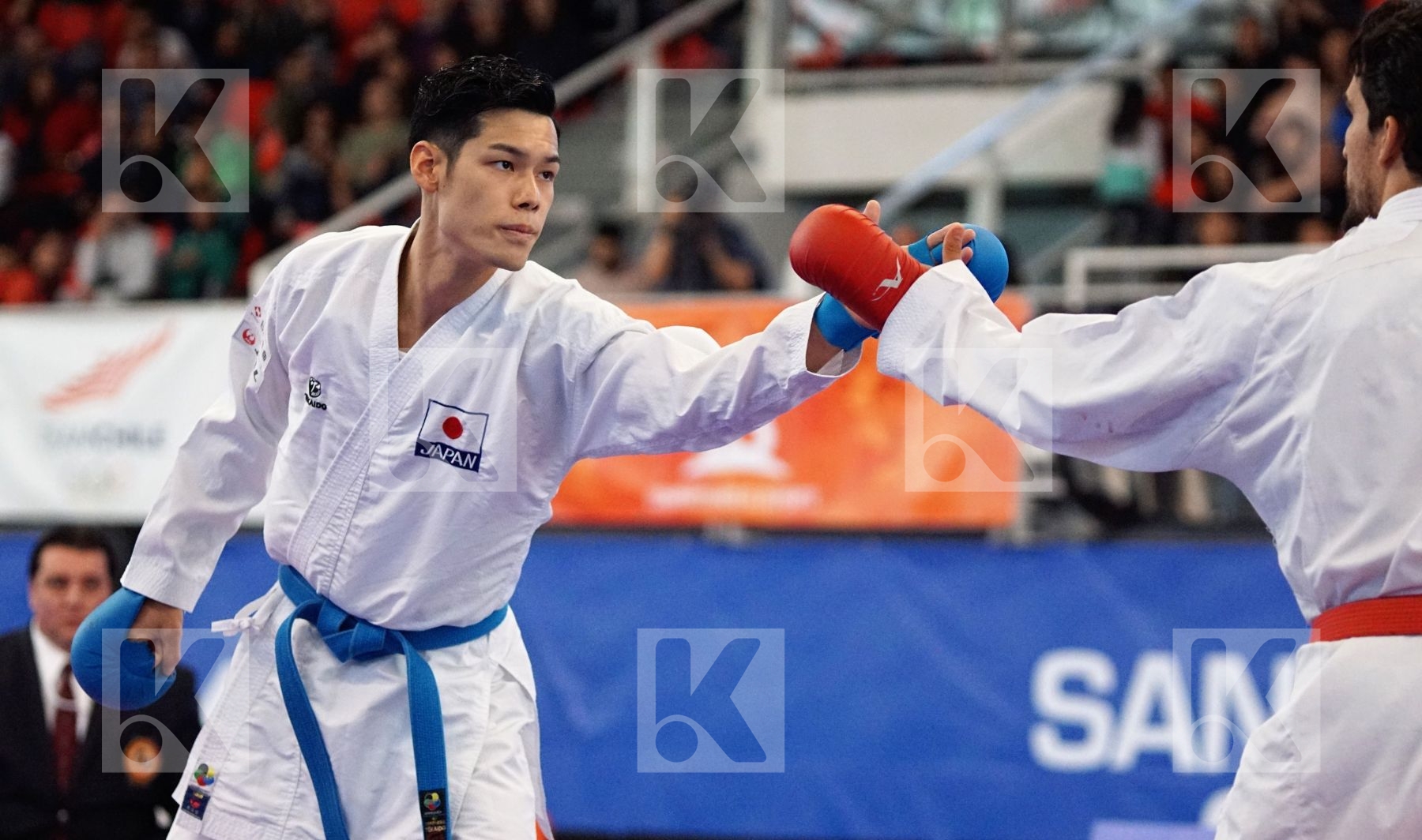 ALNAJJAR BASHAR (JORDAN) vs NISHIMURA KEN (JAPAN) in Senior Kumite Ð 75 Kg - Gold bout