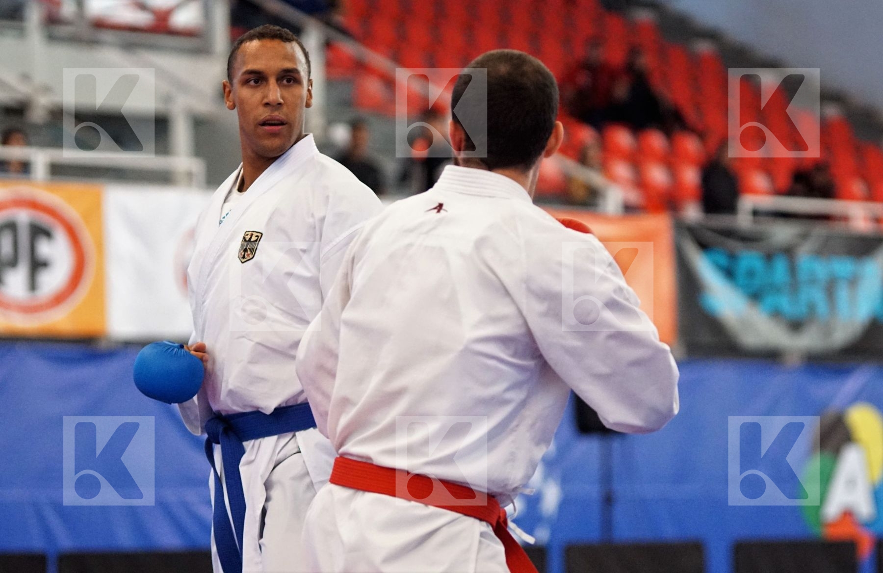 KAPTAN RIDVAN (TURKEY) vs HORNE JONATHAN (GERMANY) in Senior Kumite 84+ Kg - Gold bout