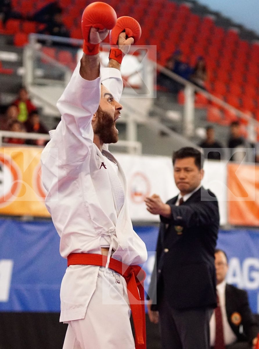KAPTAN RIDVAN (TURKEY) vs HORNE JONATHAN (GERMANY) in Senior Kumite 84+ Kg - Gold bout