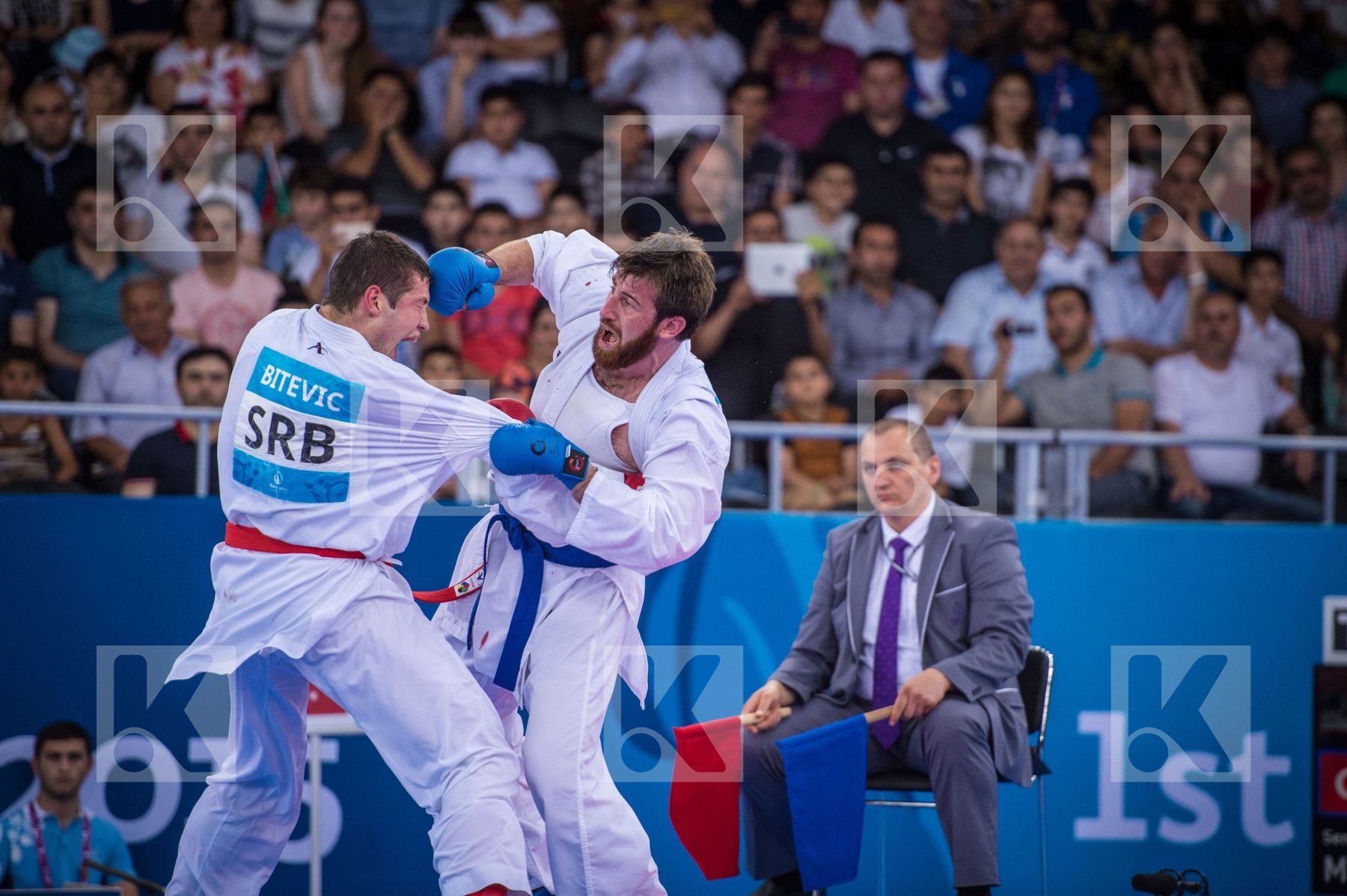 +84 kg Bitevic Slobodan day2 Erkan Enes kumite qualification Ser