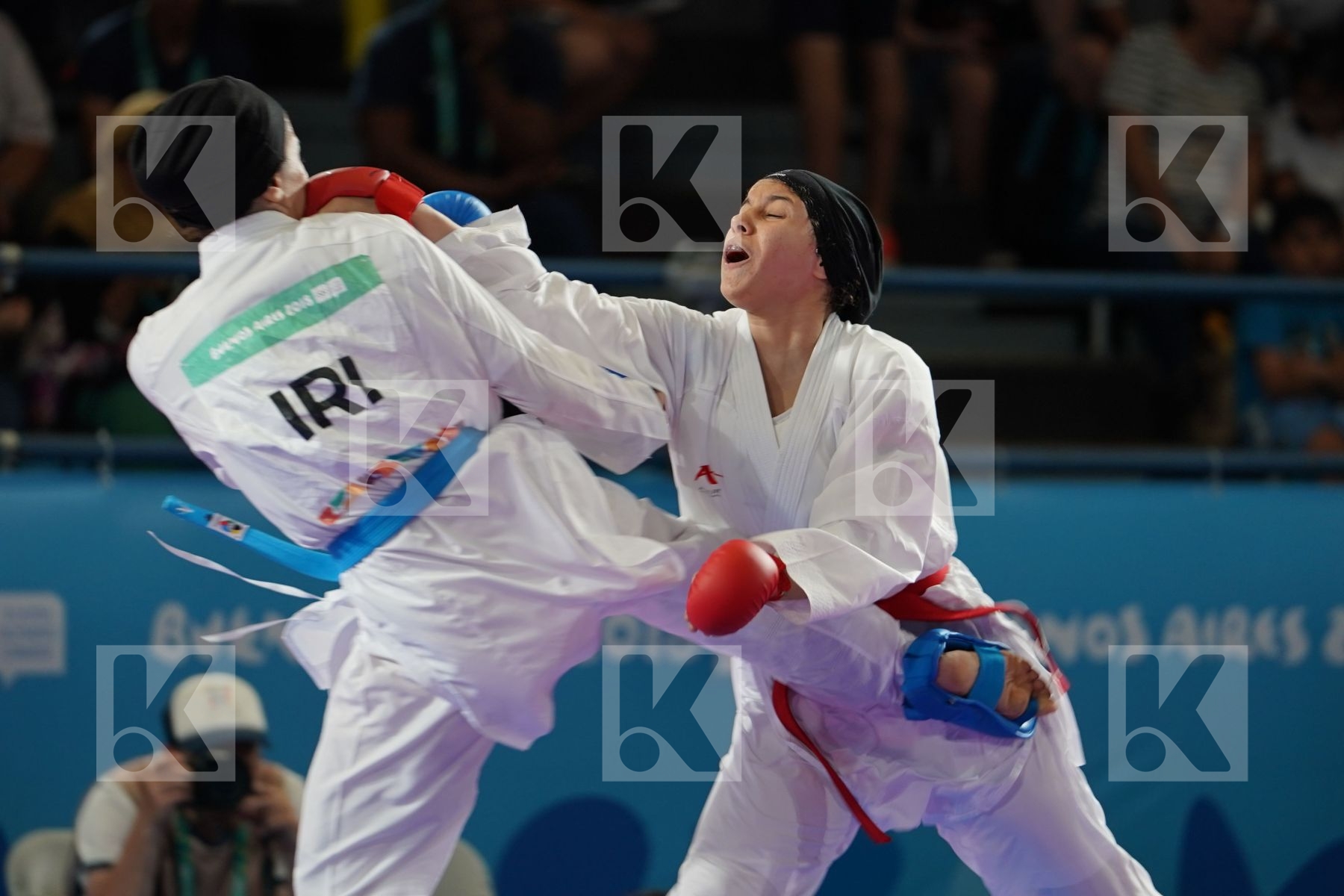 YASMIN NASR (EGYPT) vs FATEMEH KONAKDARTARSI (IRAN) in Junior Kumite Female -53Kg - Semifinal