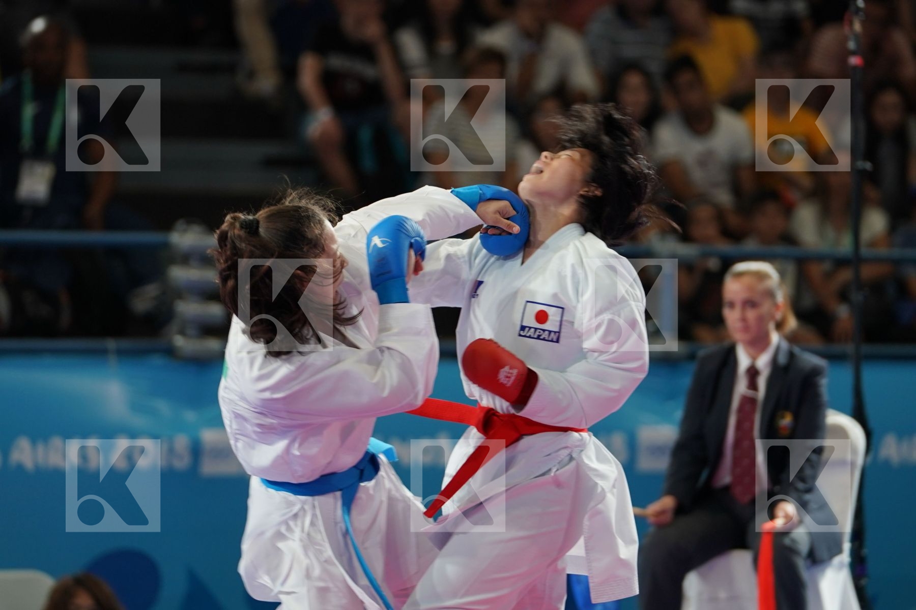 RINKA TAHATA (JAPAN) vs DILDORA ALIKULOV (UZBEKISTAN) in Junior Kumite Female -53Kg - Semifinal