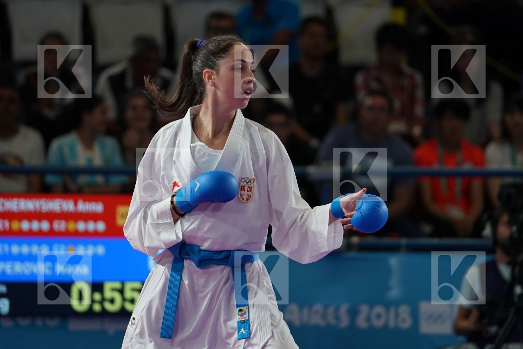 ANNA CHERNYSHEVA (RUSSIA) vs IVANA PEROVIC (SERBIA) in Junior Kumite Female - 59 Kg - Semifinal