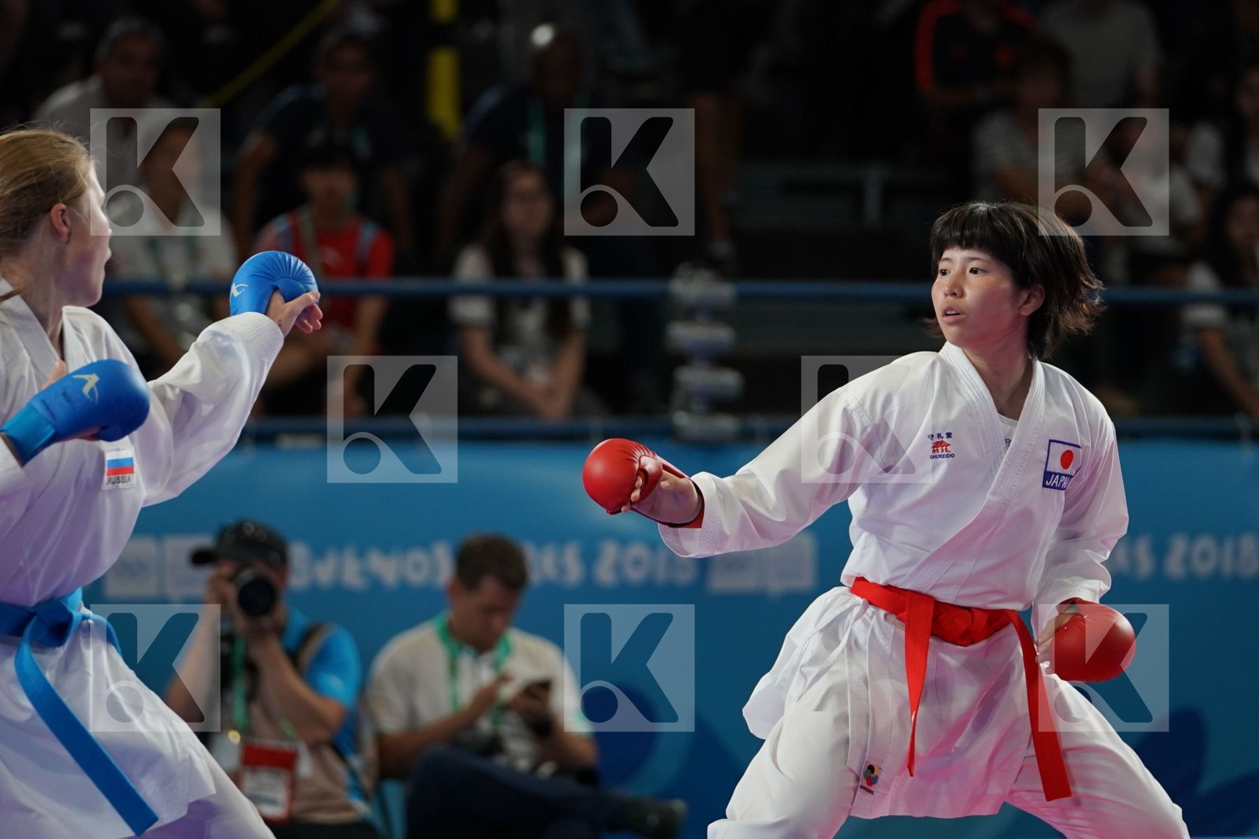 KOKORO SAKAJI (JAPAN) vs ANNA CHERNYSHEVA (RUSSIA) in Junior Kumite Female - 59 Kg - Gold bout