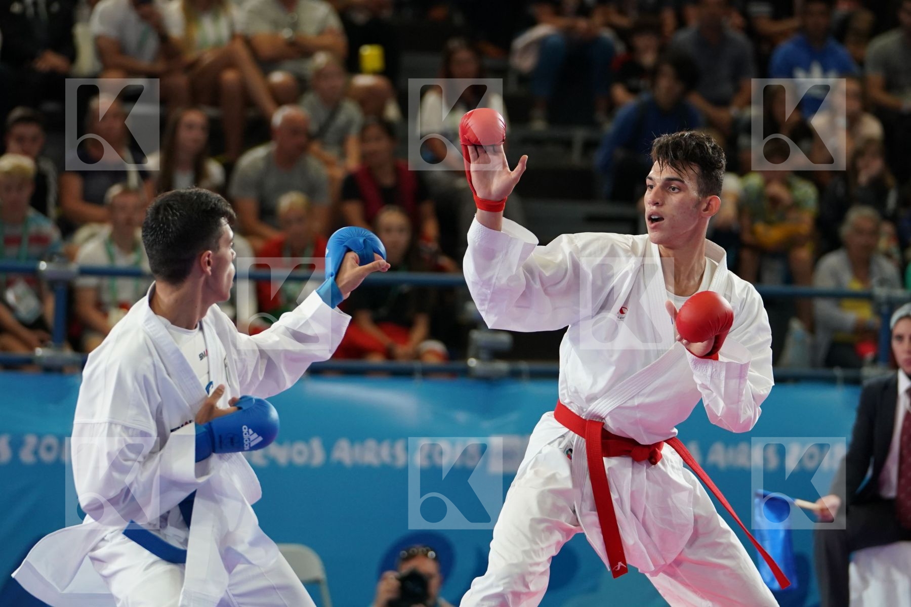 YASSINE SEKOURI (MOROCCO) vs ROSARIO RUGGIERO (ITALY) in Junior Kumite Male Ð 68 Kg - Semifinal