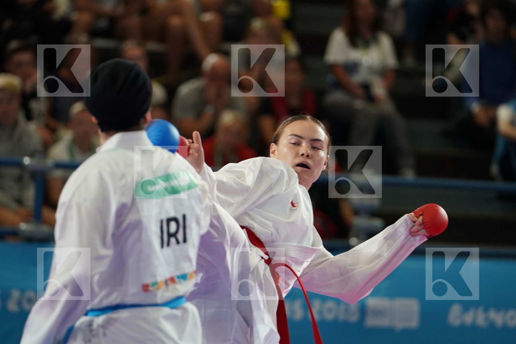 ANNIKA SAELID (NORWAY) vs NEGIN ALTOONI (IRAN) in Junior Kumite Female 59+ Kg - Semifinal