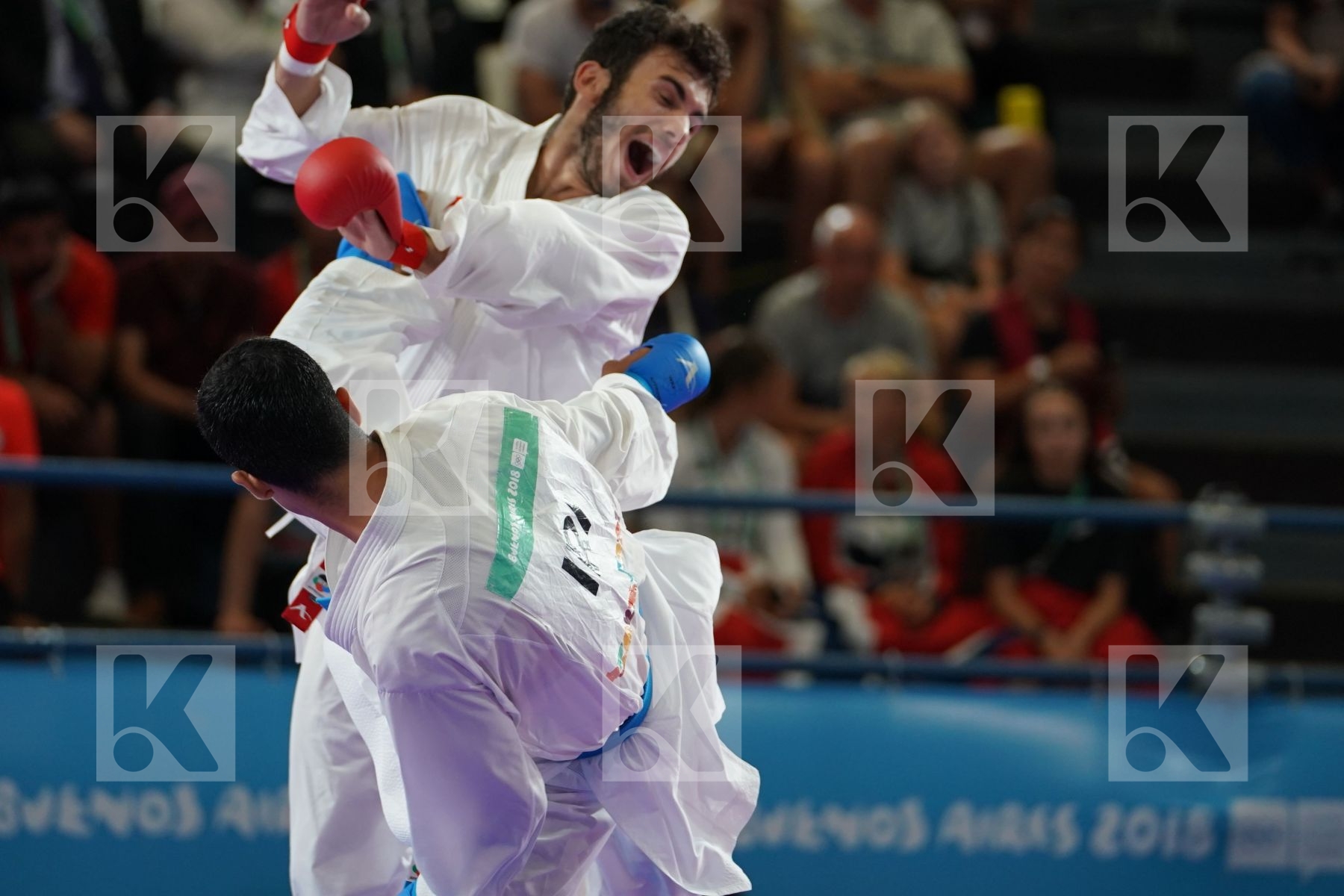 ENES BULUT (TURKEY) vs NAVID MOHAMMADI (IRAN) in Junior Kumite Male 68 + Kg - Semifinal