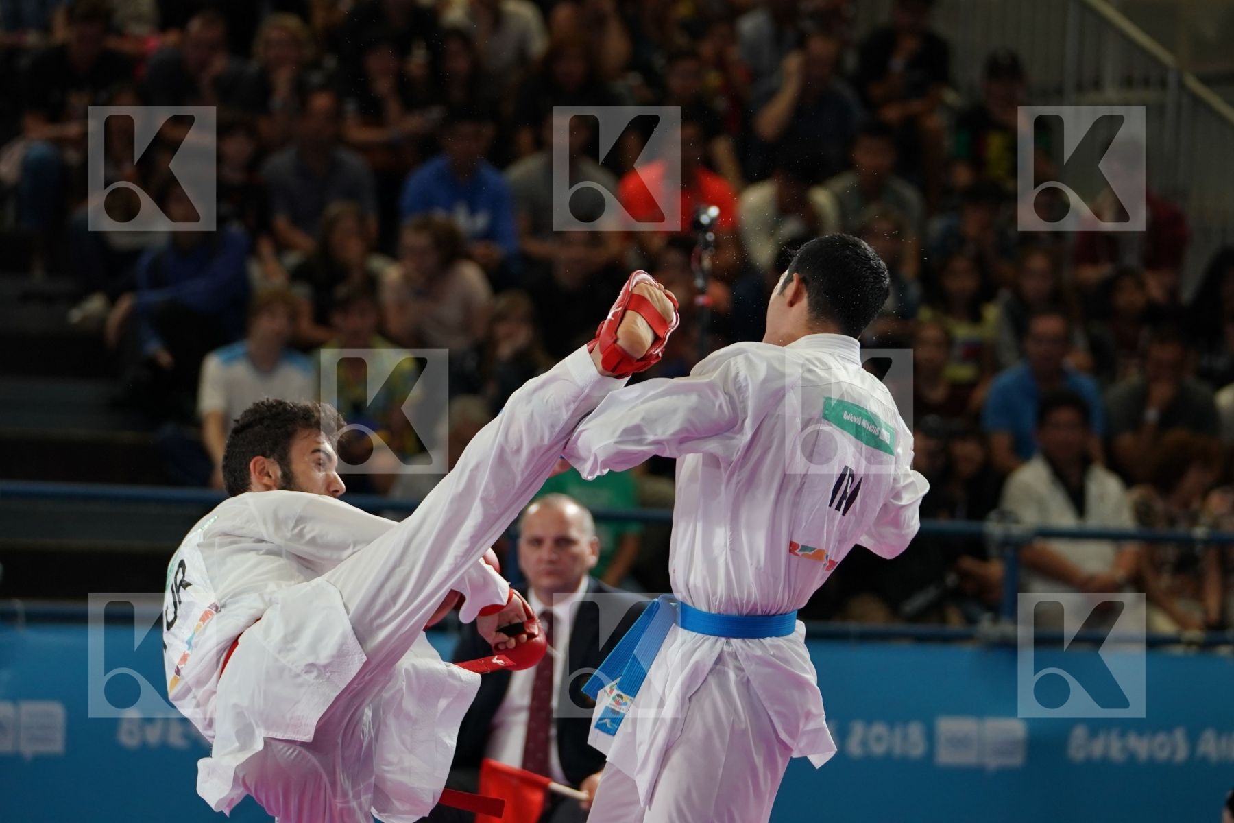 ENES BULUT (TURKEY) vs NAVID MOHAMMADI (IRAN) in Junior Kumite Male 68 + Kg - Semifinal