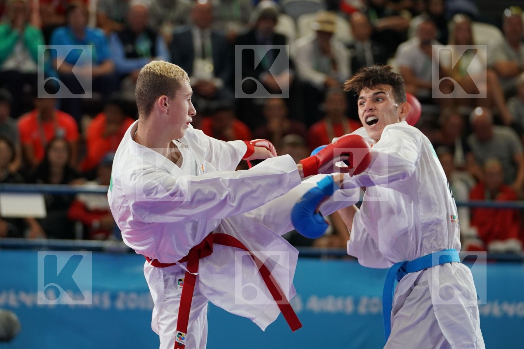 QUENTIN MAHAUDEN (BELGIUM) vs YASSINE SEKOURI (MOROCCO) in Junior Kumite Male Ð 68 Kg - Final bout