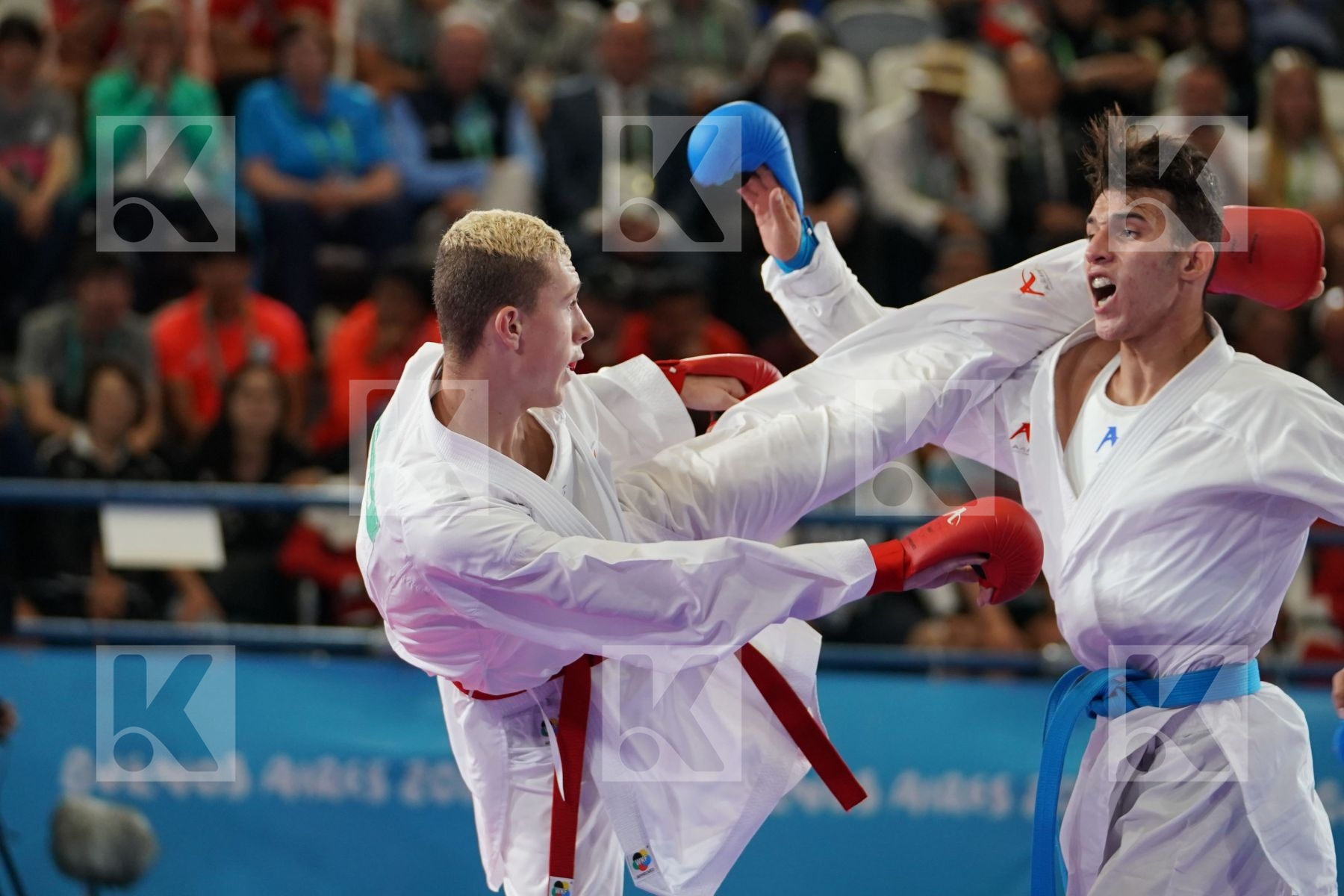 QUENTIN MAHAUDEN (BELGIUM) vs YASSINE SEKOURI (MOROCCO) in Junior Kumite Male Ð 68 Kg - Final bout