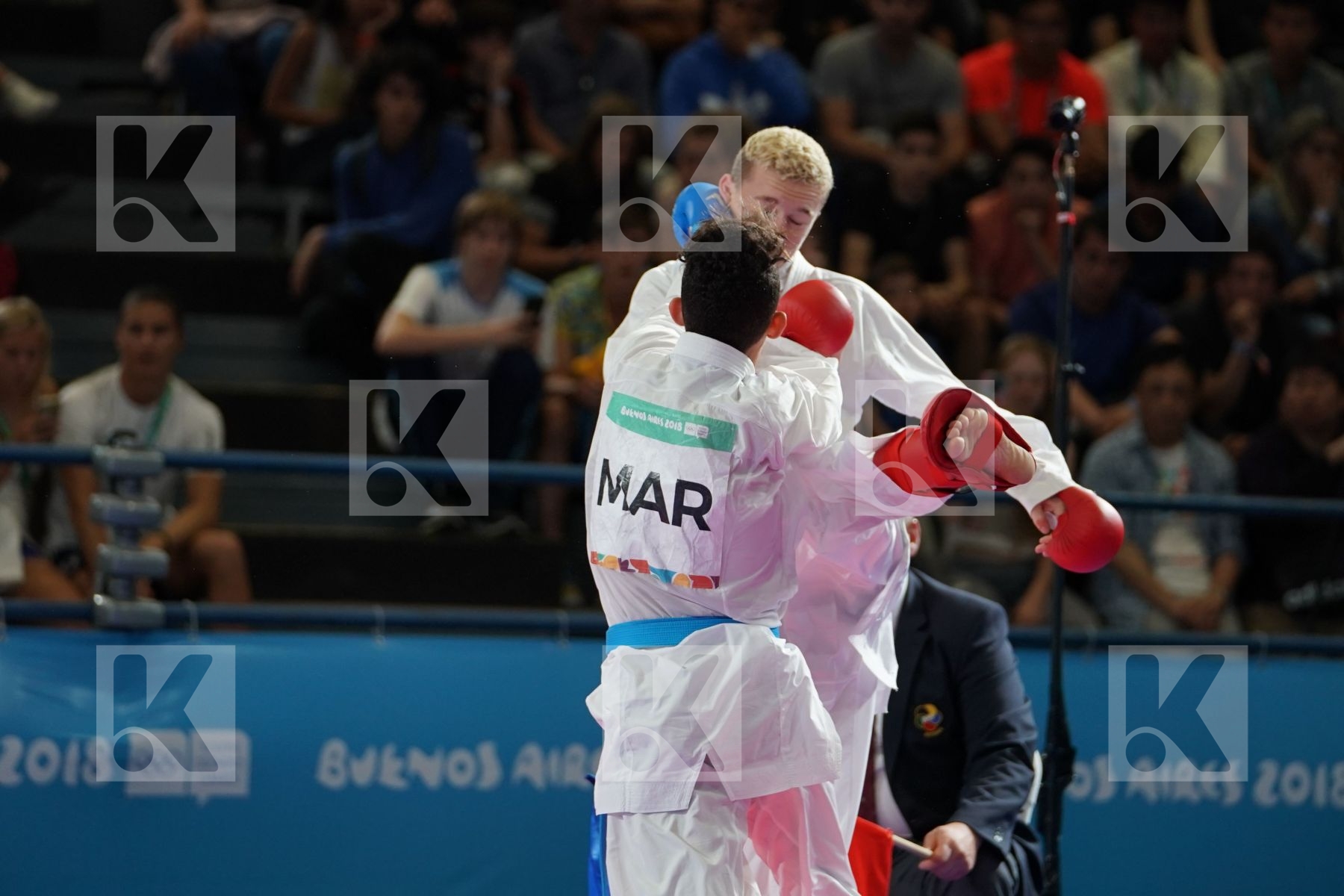 QUENTIN MAHAUDEN (BELGIUM) vs YASSINE SEKOURI (MOROCCO) in Junior Kumite Male Ð 68 Kg - Final bout