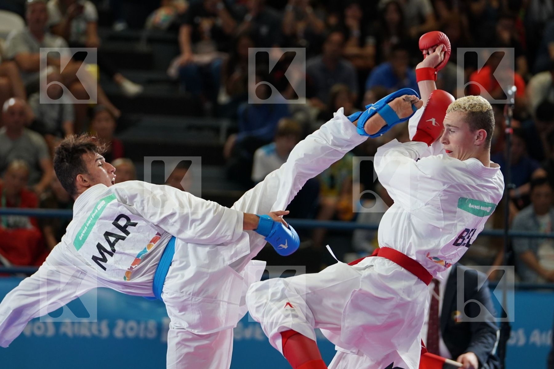 QUENTIN MAHAUDEN (BELGIUM) vs YASSINE SEKOURI (MOROCCO) in Junior Kumite Male Ð 68 Kg - Final bout