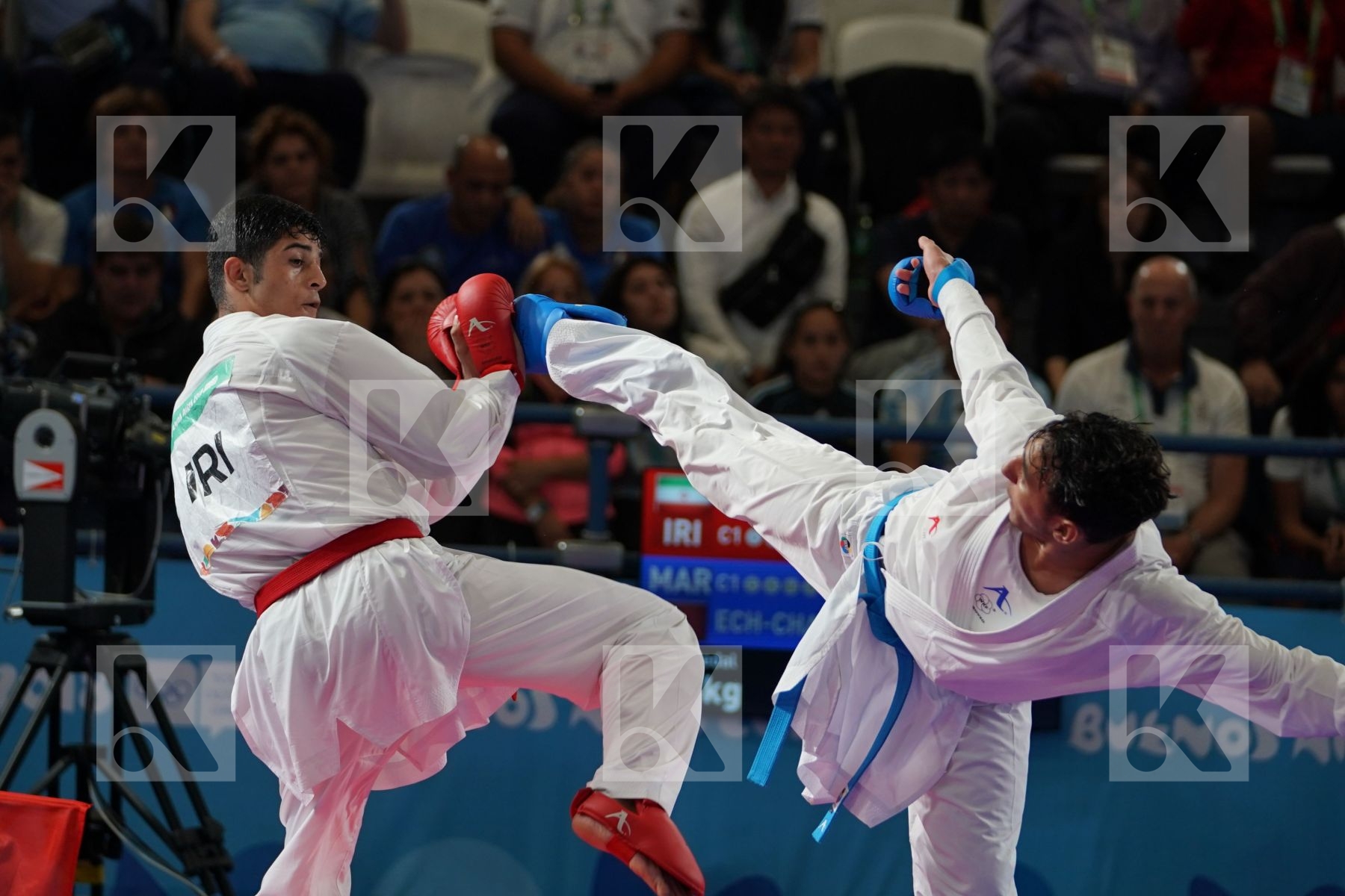NAVID MOHAMMADI (IRAN) vs NABIL ECH-CHAABI (MOROCCO) in Junior Kumite Male 68 + Kg - Final bout