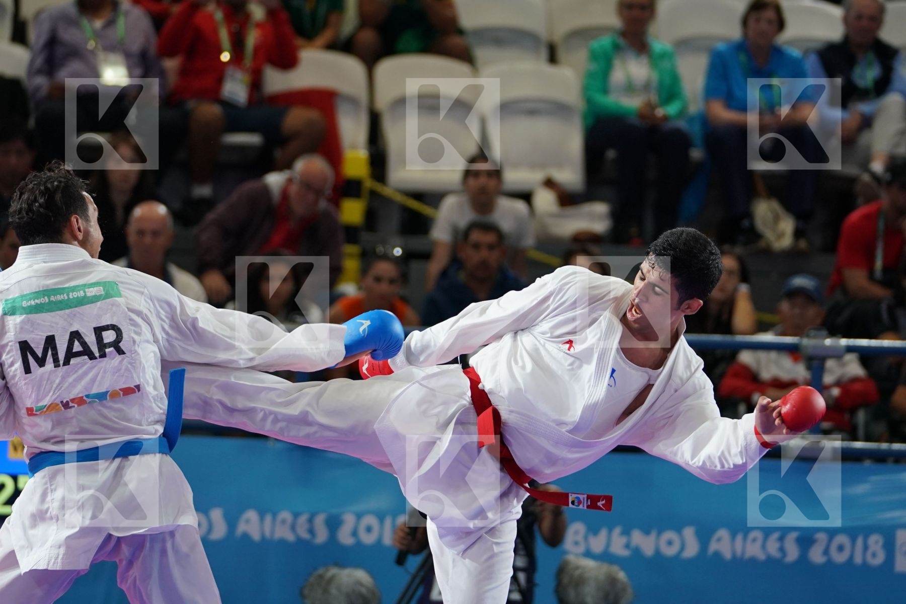 NAVID MOHAMMADI (IRAN) vs NABIL ECH-CHAABI (MOROCCO) in Junior Kumite Male 68 + Kg - Final bout
