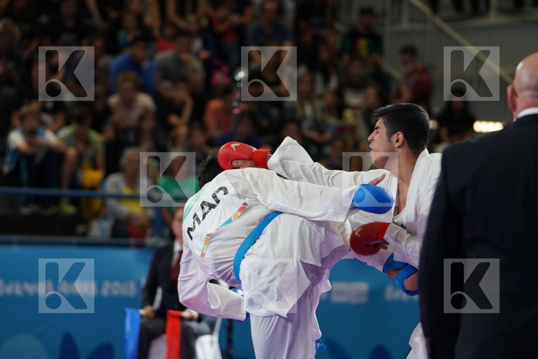 NAVID MOHAMMADI (IRAN) vs NABIL ECH-CHAABI (MOROCCO) in Junior Kumite Male 68 + Kg - Final bout