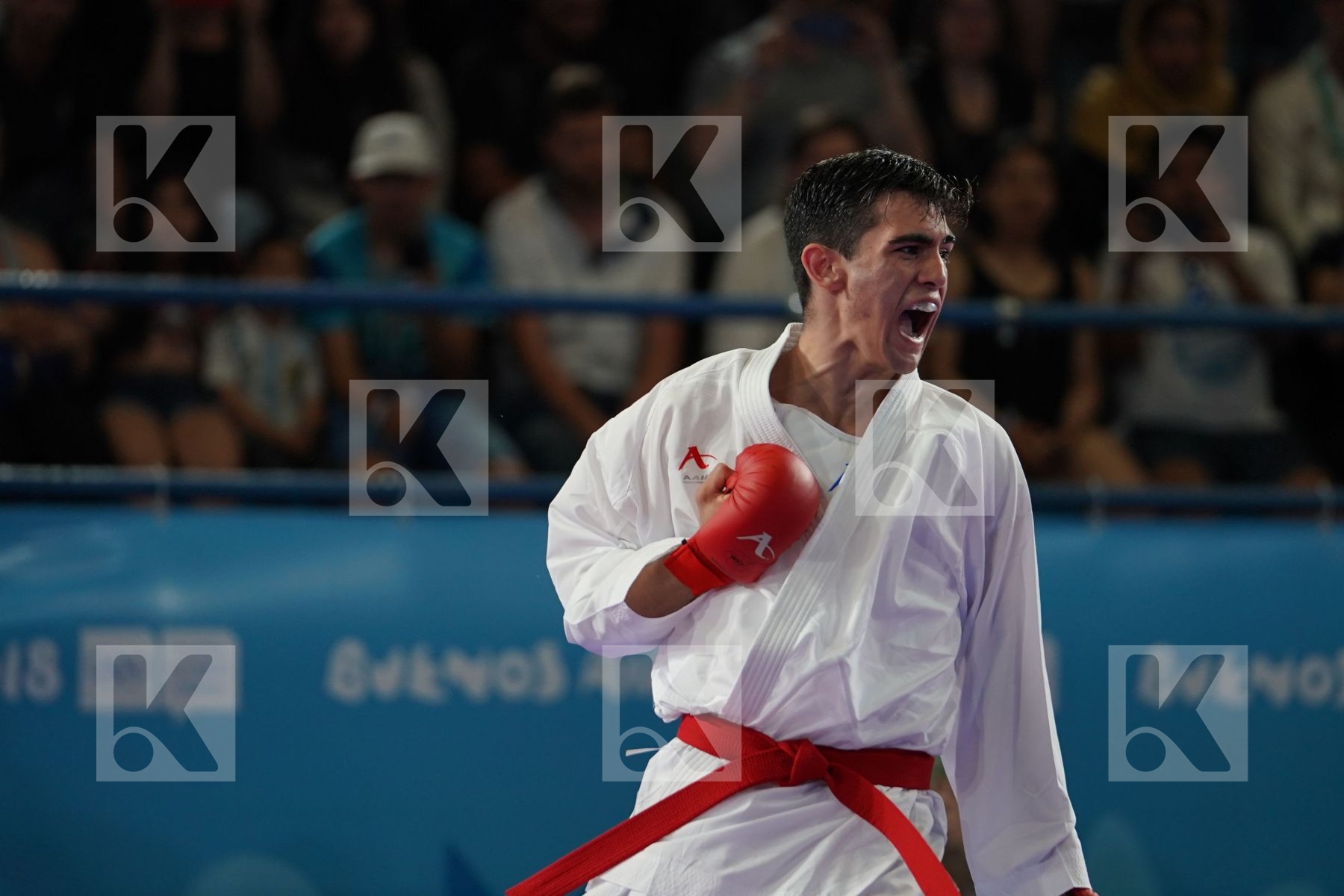 RODRIGO TELLO (ARGENTINA) Vs ABDALLAH HAMMAD (JORDAN) in Junior Kumite Male Ð 61 Kg - Semifinal