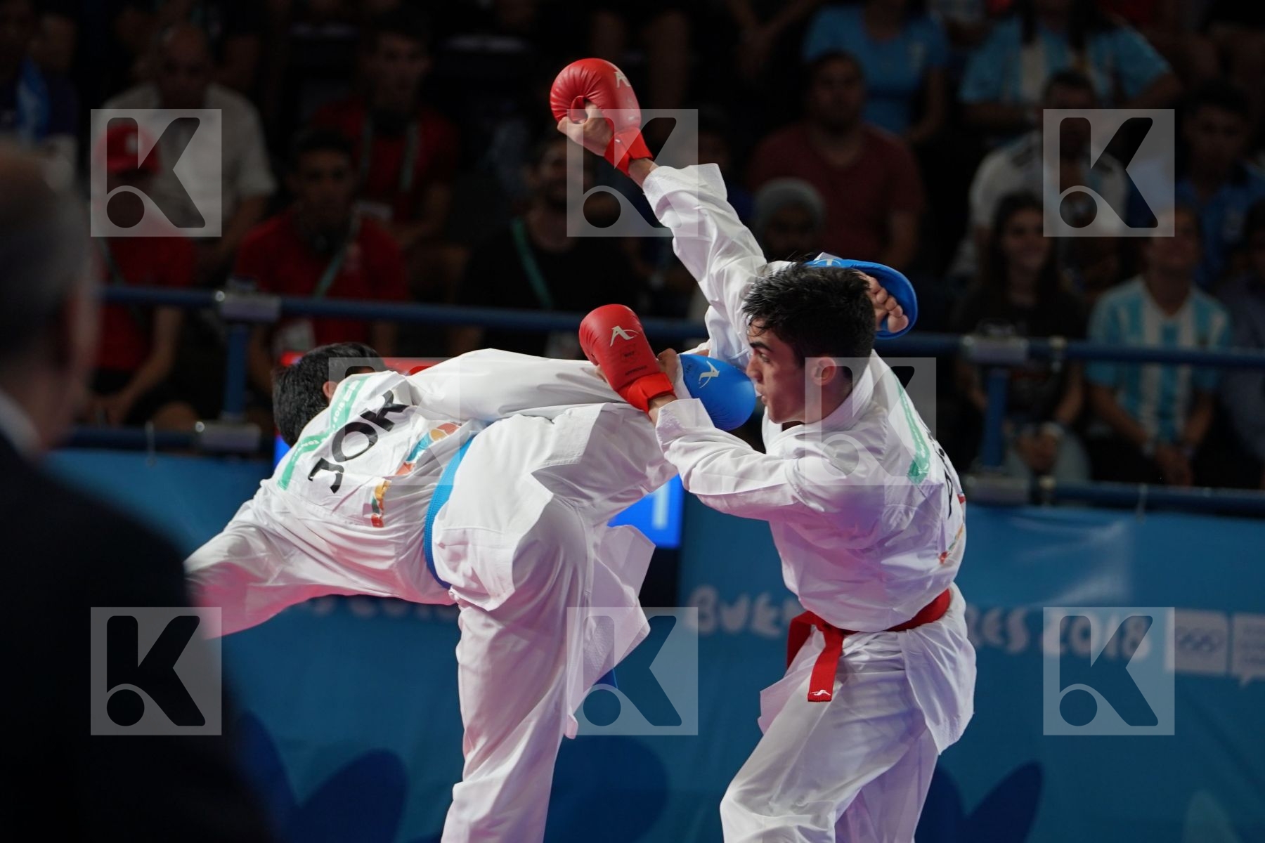 RODRIGO TELLO (ARGENTINA) Vs ABDALLAH HAMMAD (JORDAN) in Junior Kumite Male Ð 61 Kg - Semifinal