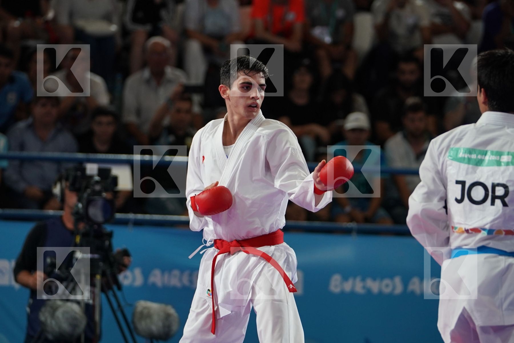 RODRIGO TELLO (ARGENTINA) Vs ABDALLAH HAMMAD (JORDAN) in Junior Kumite Male Ð 61 Kg - Semifinal