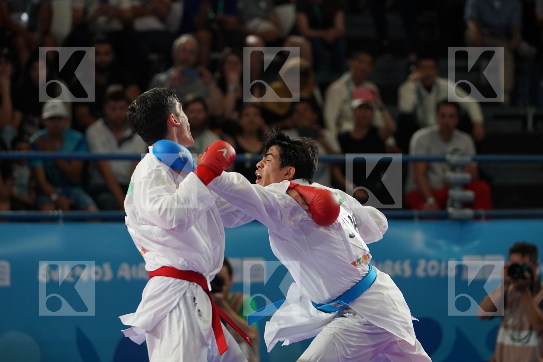 RODRIGO TELLO (ARGENTINA) Vs ABDALLAH HAMMAD (JORDAN) in Junior Kumite Male Ð 61 Kg - Semifinal