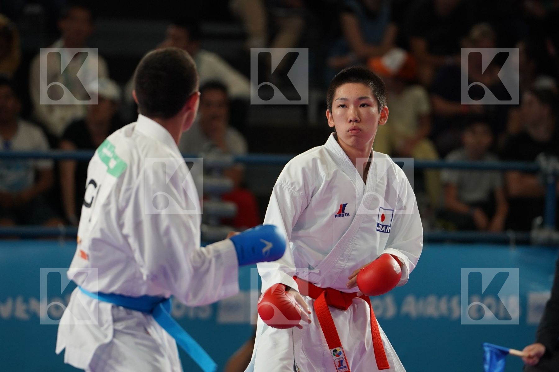 MASAKI YAMAOKA (JAPAN) Vs PEDRO PABLO DE LA ROCA (GUATEMALA) in Junior Kumite Male Ð 61 Kg - Semifinal