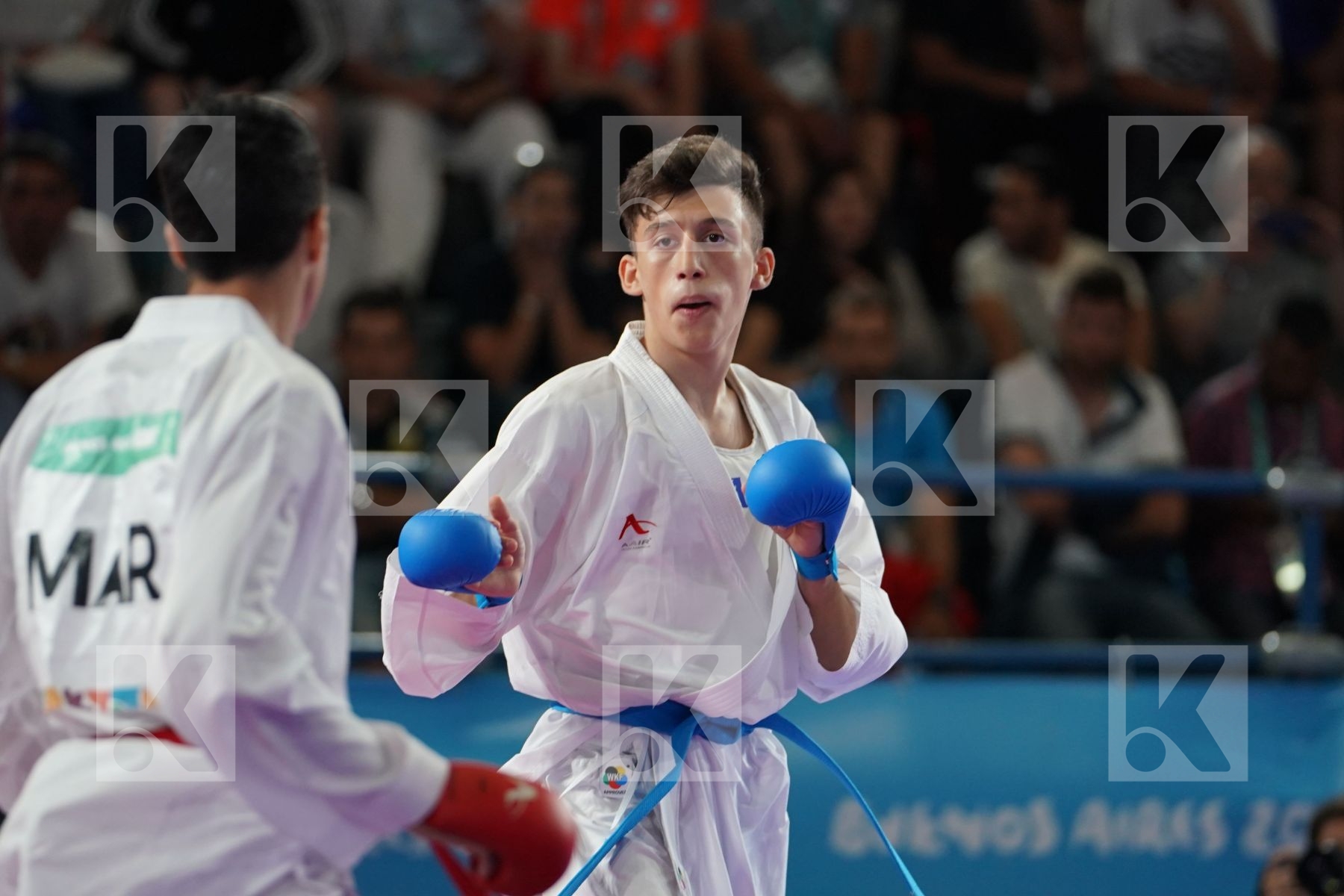 OUSSAMA EDARI (MOROCCO) Vs ALIREZA FARAJIKOUHIKHEILI (IRAN) in Junior Kumite Male Ð 61 Kg - Semifinal