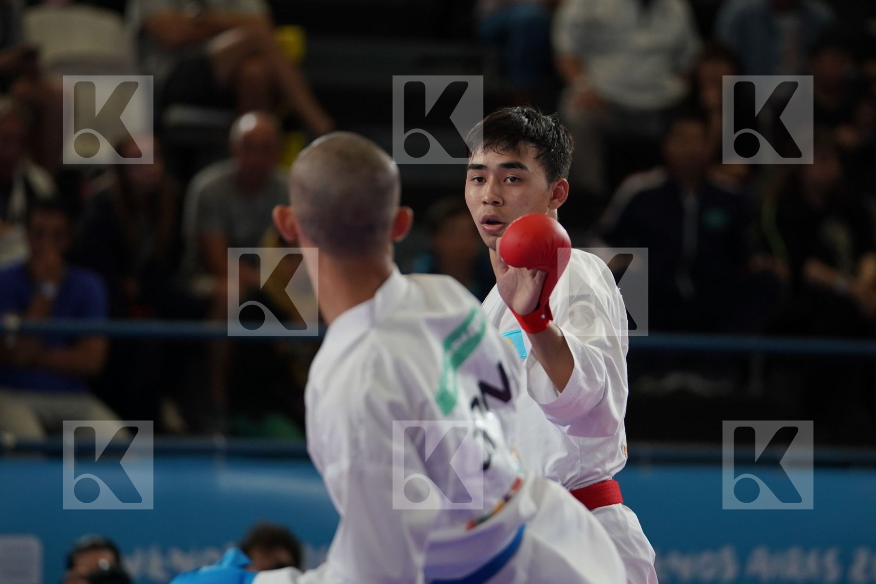 ABILMANSUR BATYRGALI (KAZAKHSTAN) vs KOTARO NAKAMURA (JAPAN) in Junior Kumite Male Ð 68 Kg - Qualification
